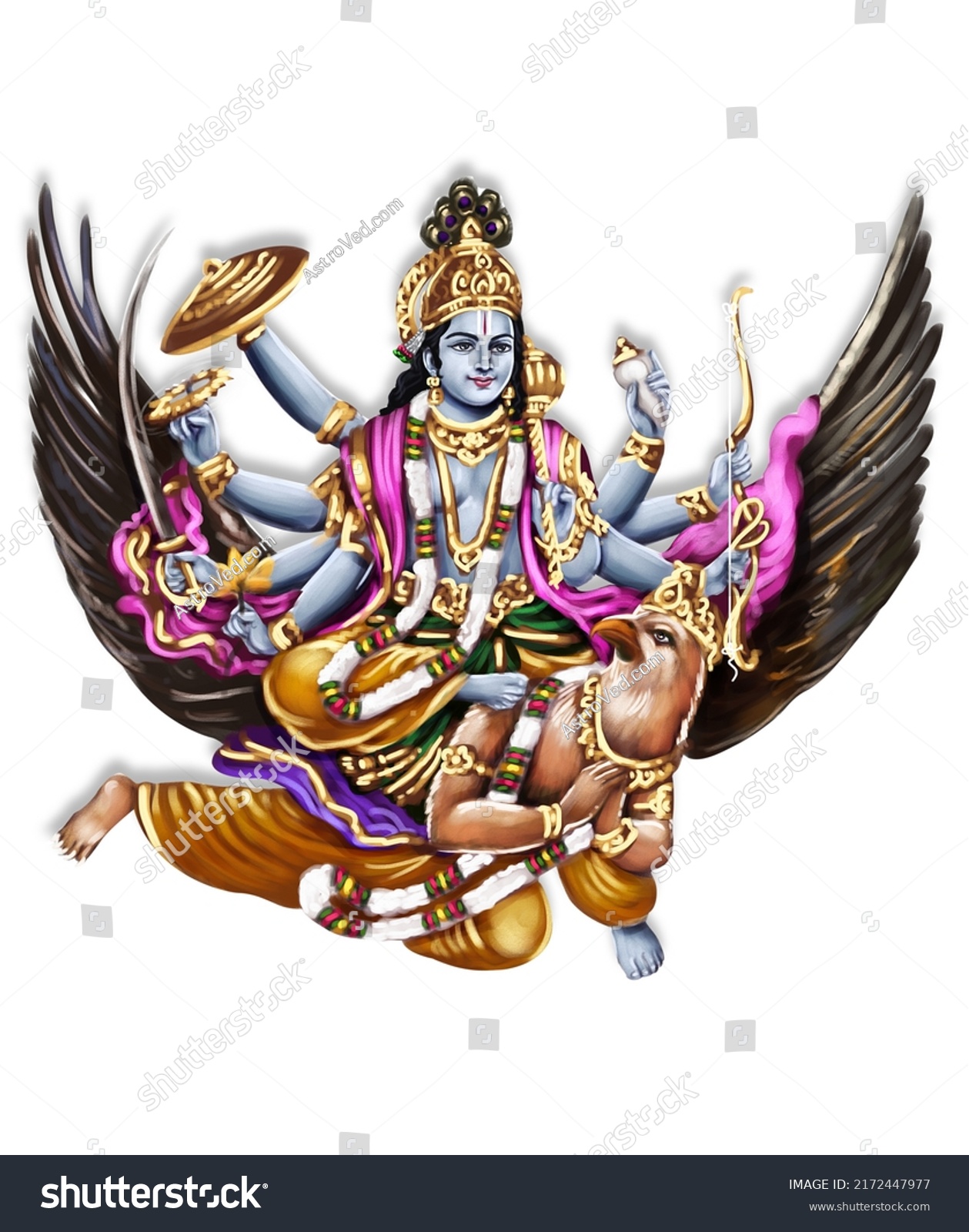 God Vishnu Protector Universe On His Stock Illustration 2172447977 God Vishnu Protector Universe On His Stock Illustration 2172447977