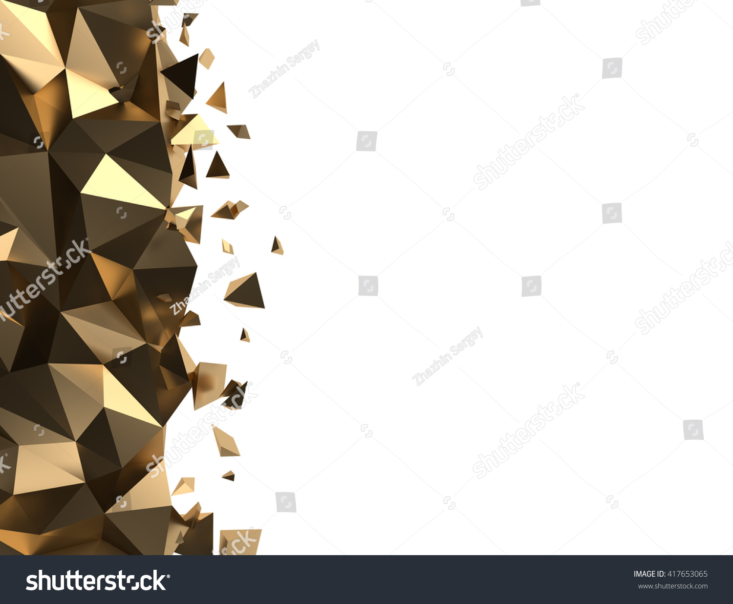 Gold Abstract Background 3d Rendering Stock Illustration 417653065