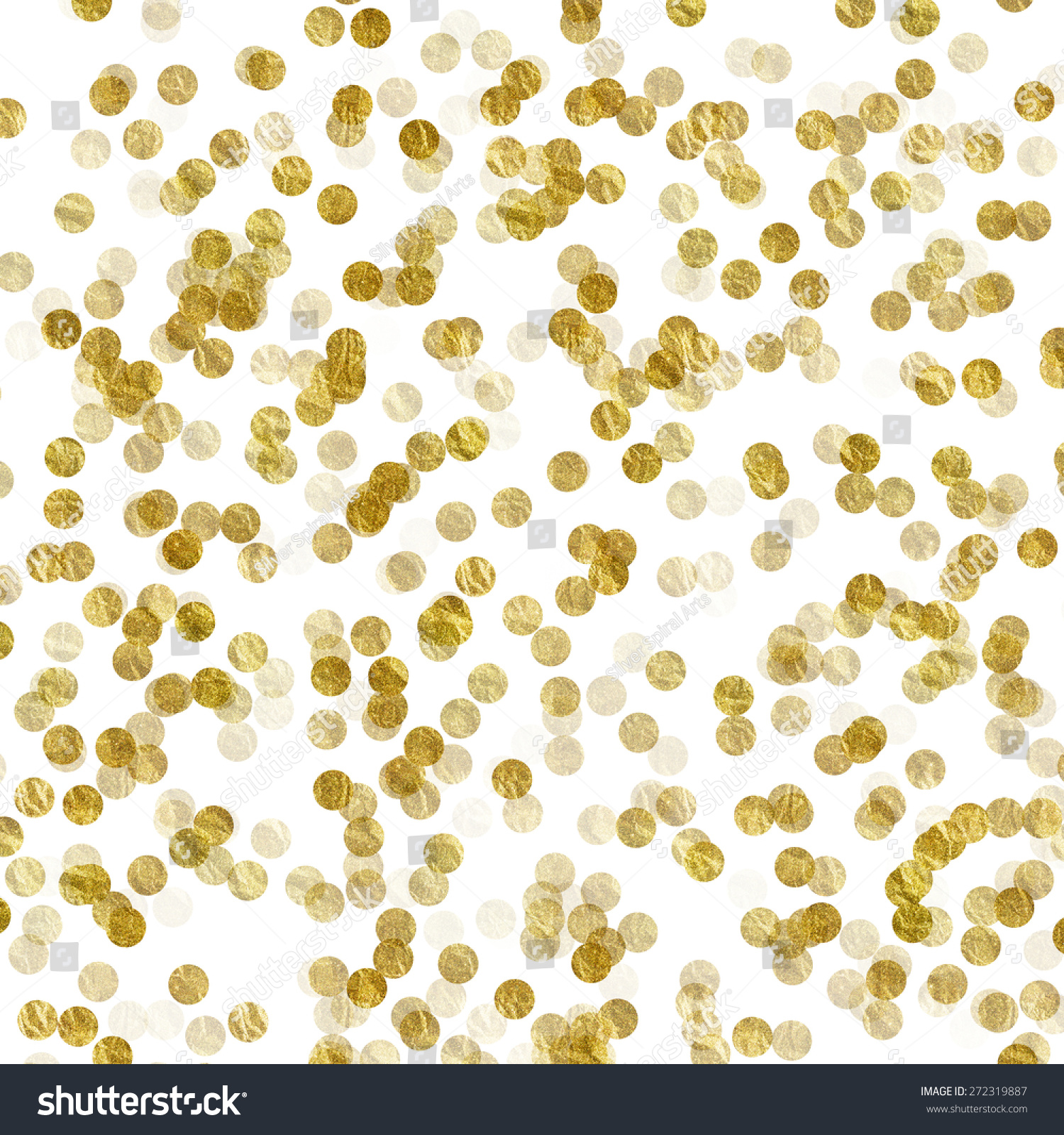 Gold And White Dots Faux Foil Metallic Background Pattern Texture Stock ...