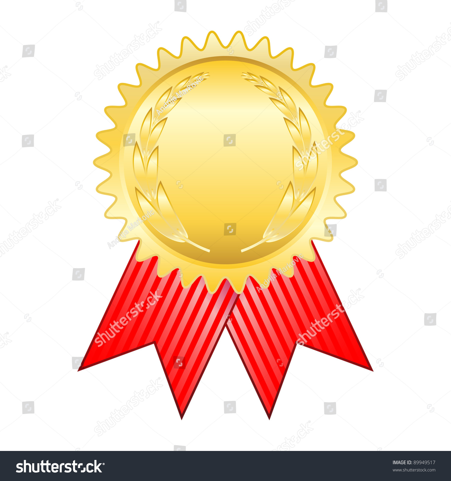 Gold Award Ribbon Stock Photo 89949517 : Shutterstock