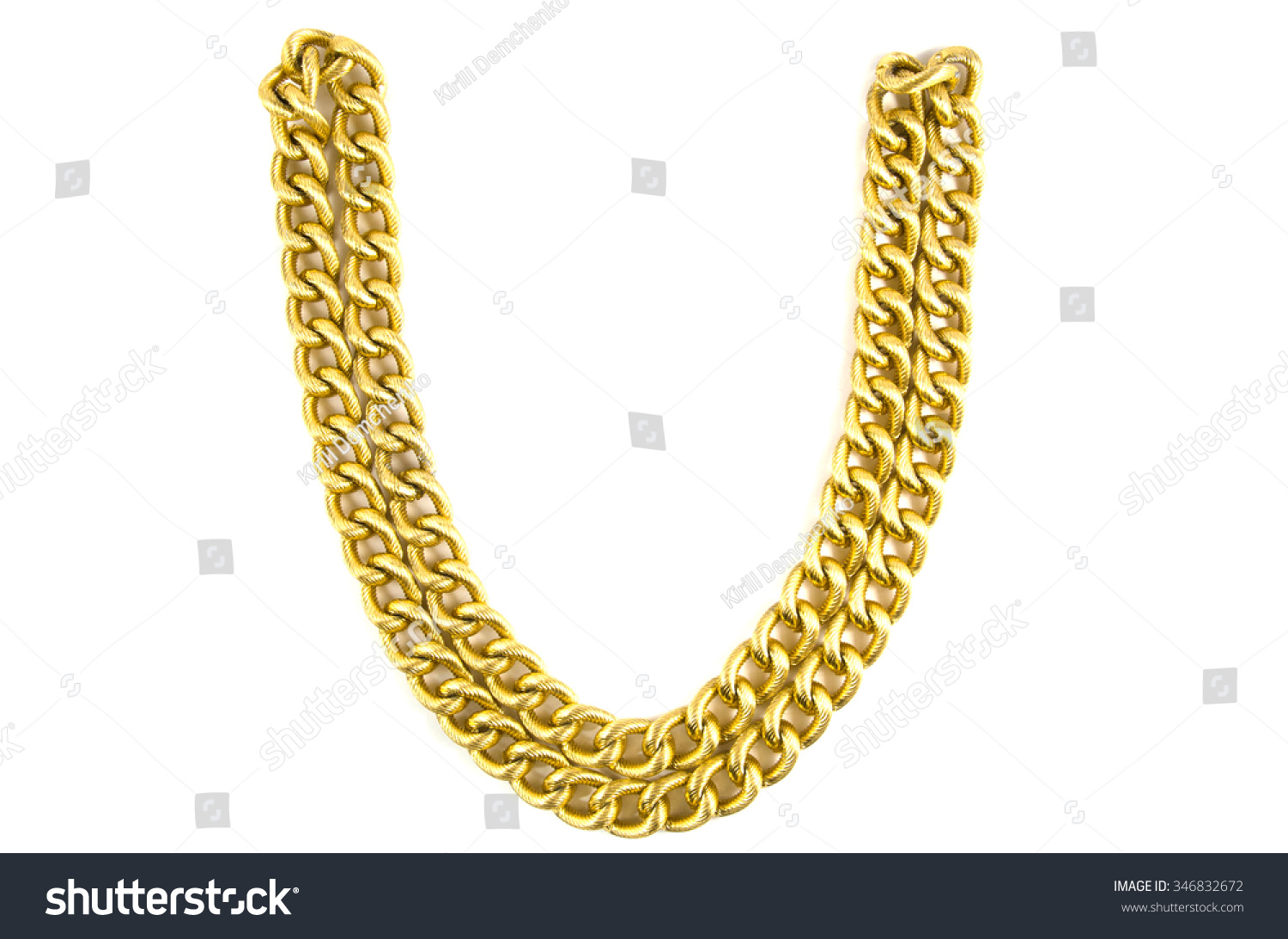 Gold Chain Isolated On White Background Stock Photo (Edit Now) 346832672