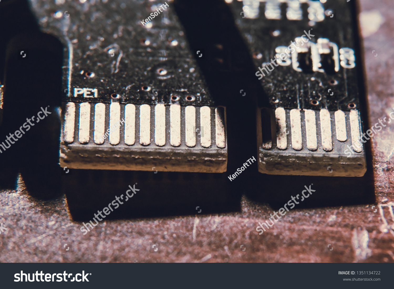 Gold Connector On 1x Pci Express Stock Photo Edit Now