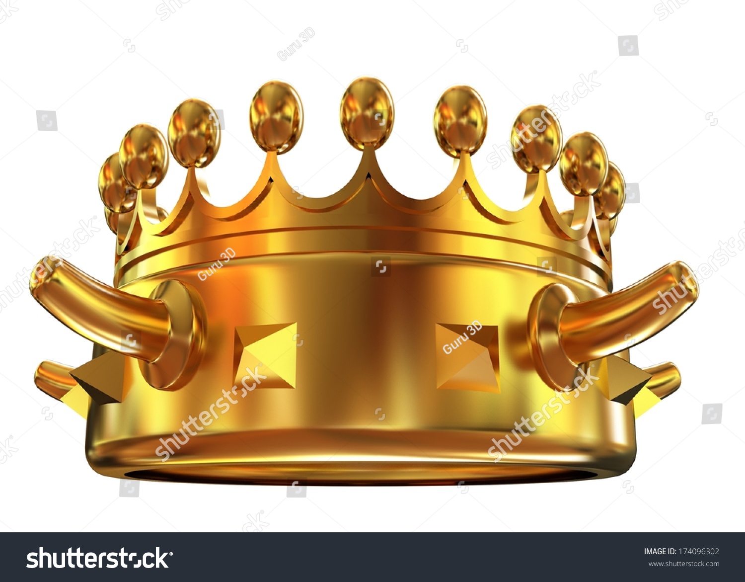 Gold Crown Isolated On White Background Stock Illustration 174096302 ...