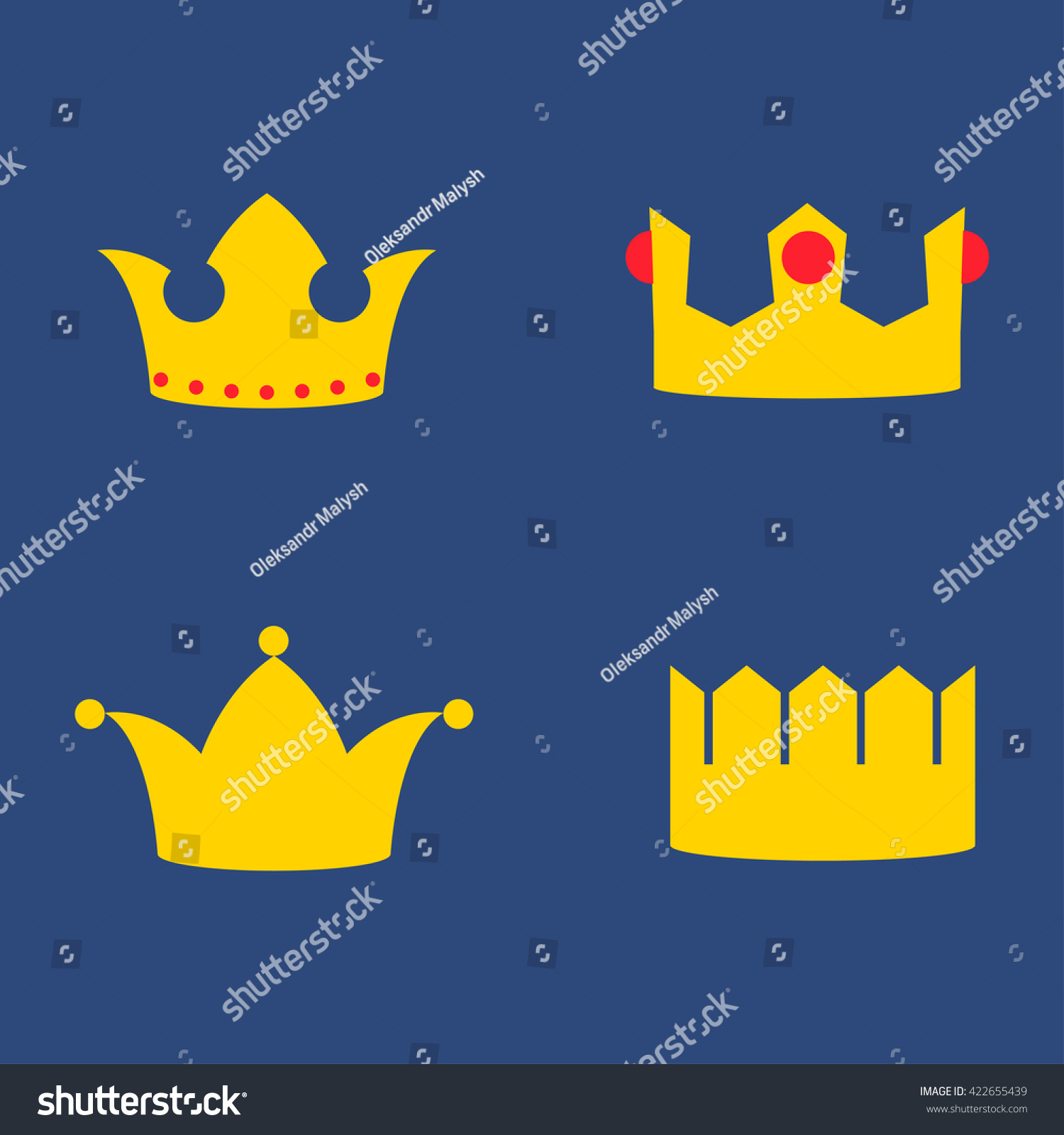 Gold Crowns Set - Set Of Gold Icons Stock Photo 422655439 : Shutterstock