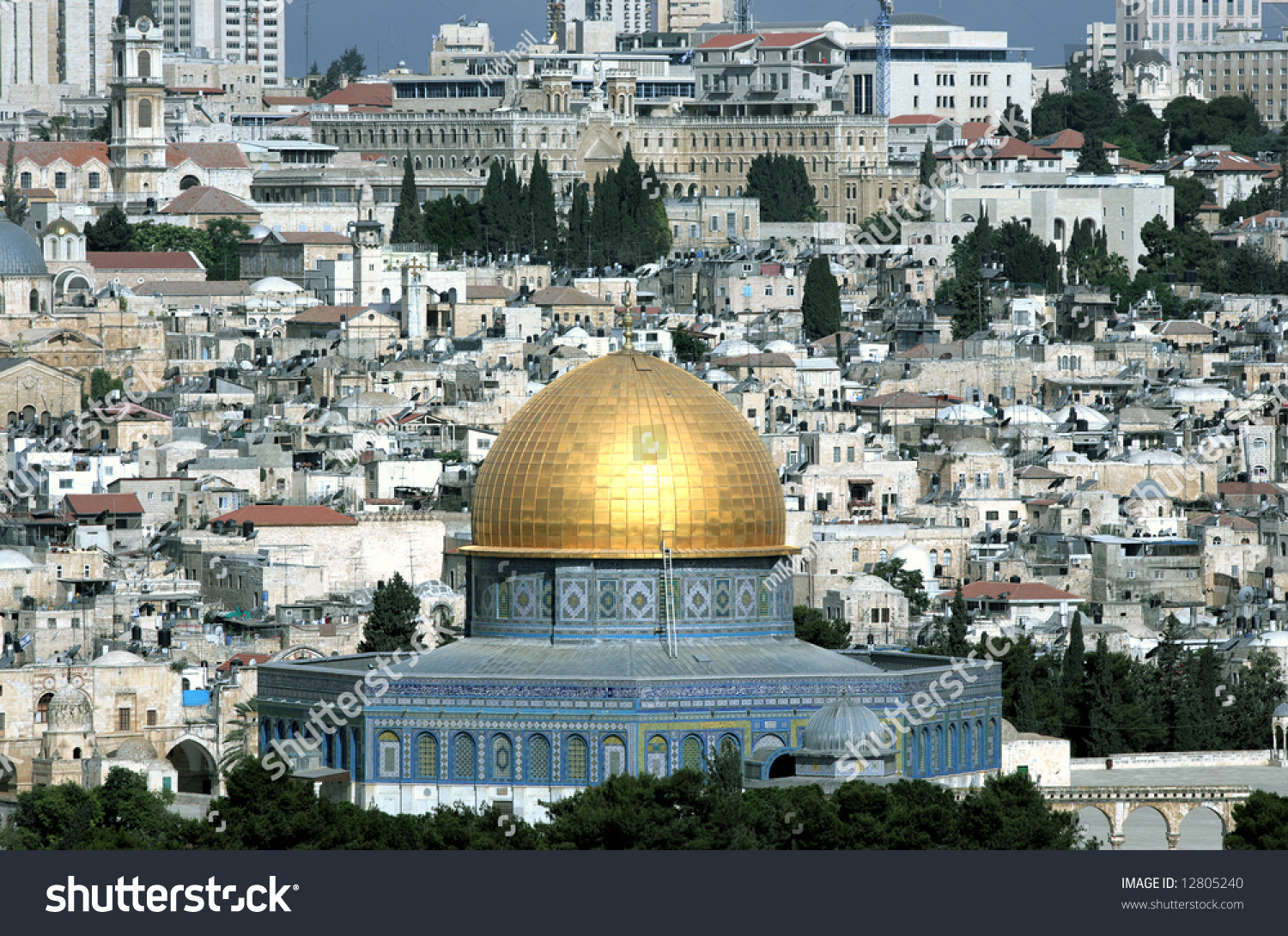 Gold Cupola Mosque Omar On Temple Stock Photo 12805240 - Shutterstock