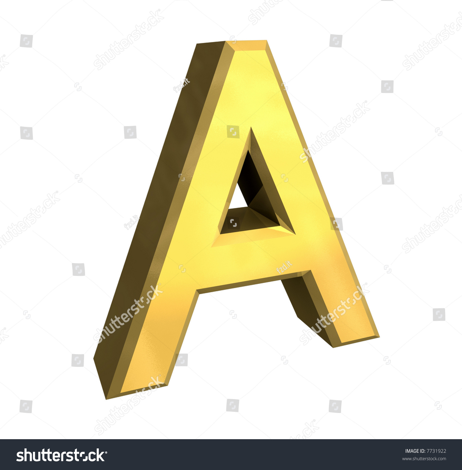 Gold 3d Letter A Stock Photo 7731922 : Shutterstock