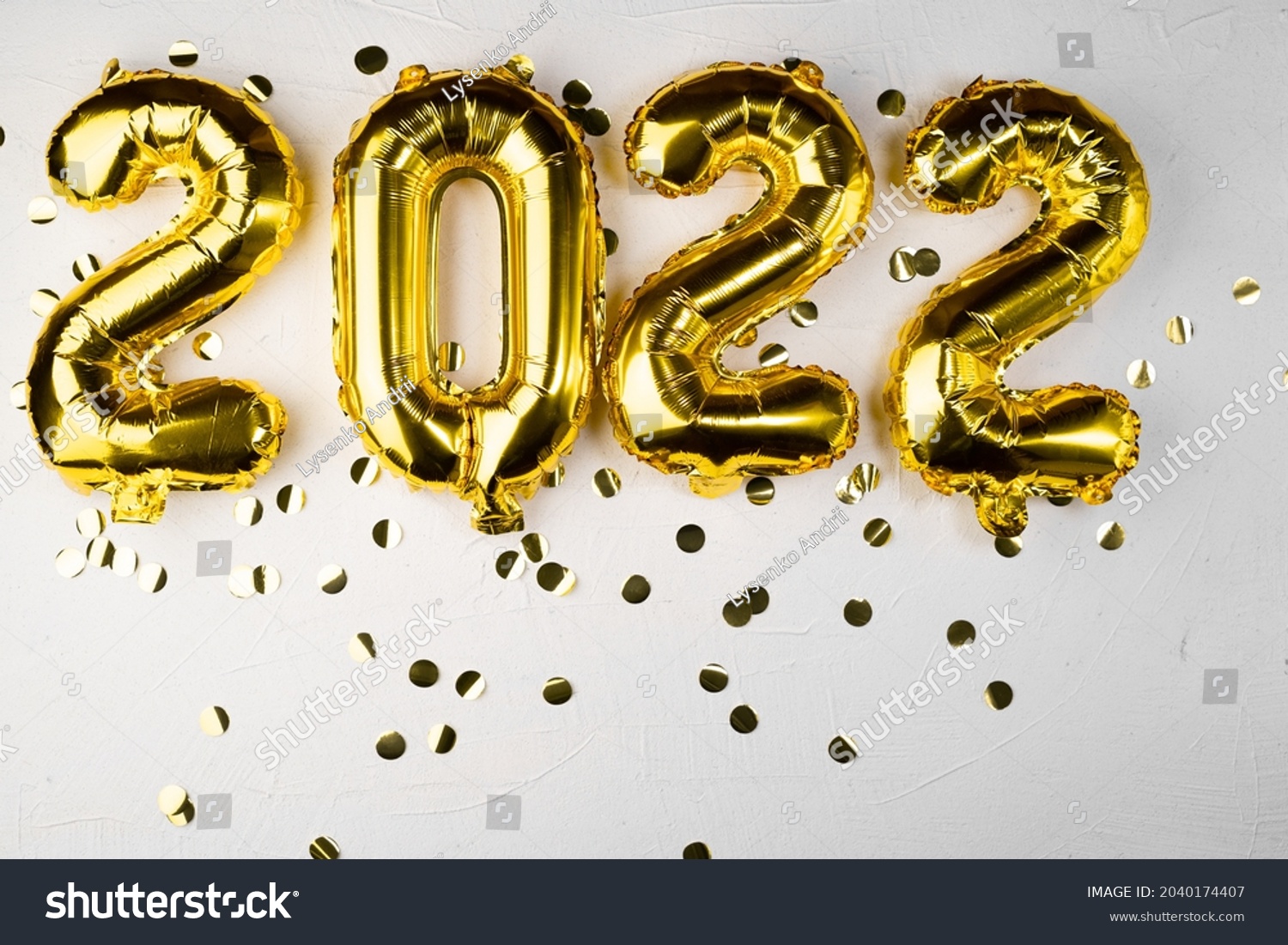 Gold Foil Balloons 2022 New Year Stock Photo (Edit Now) 2040174407