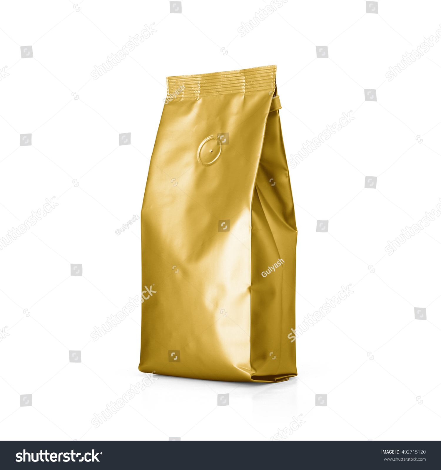 Gold Foil Plastic Paper Bag Isolated Stock Photo 492715120 | Shutterstock