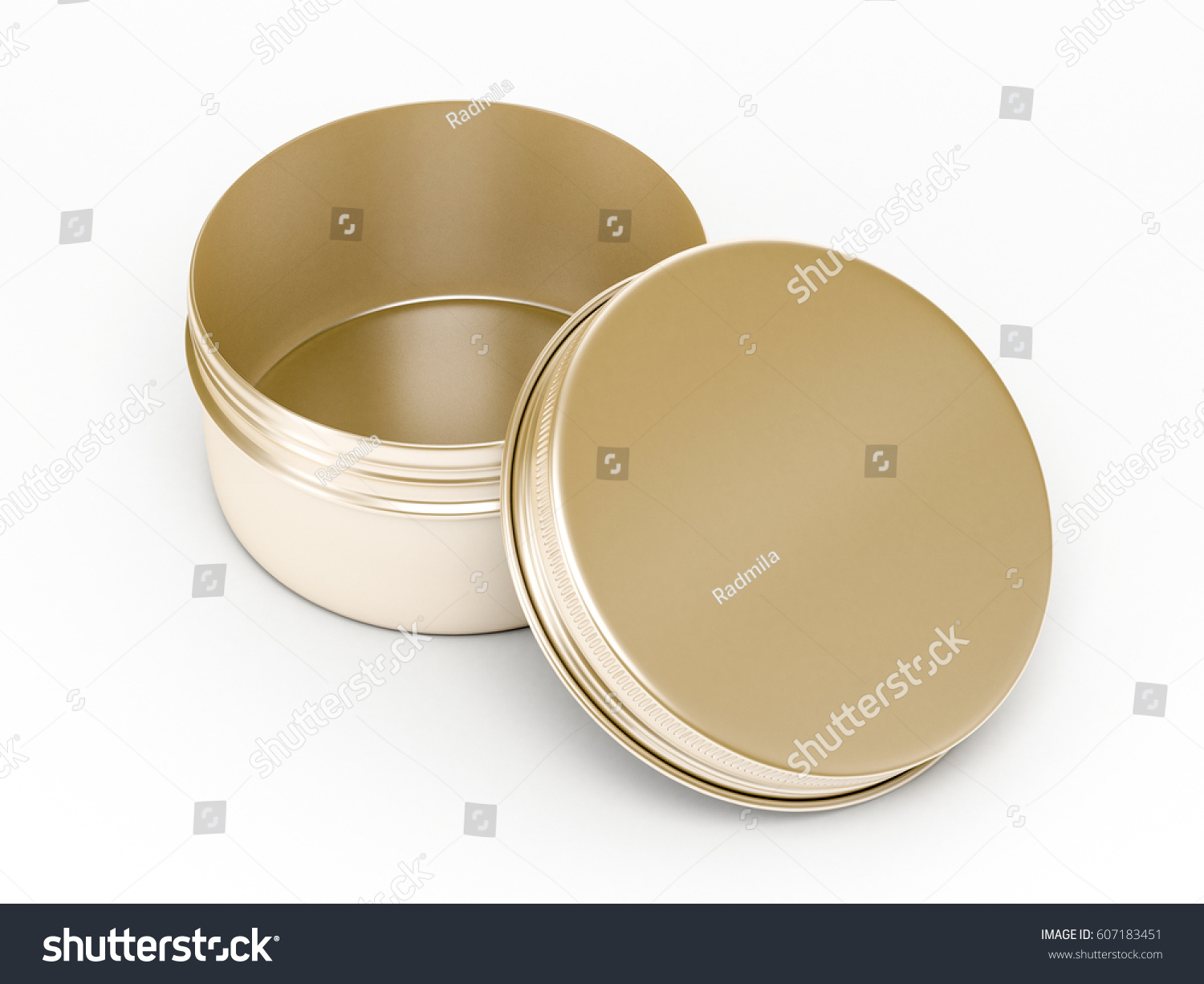 Download Gold Metal Round Tin Can Cosmetic Stock Illustration 607183451 PSD Mockup Templates