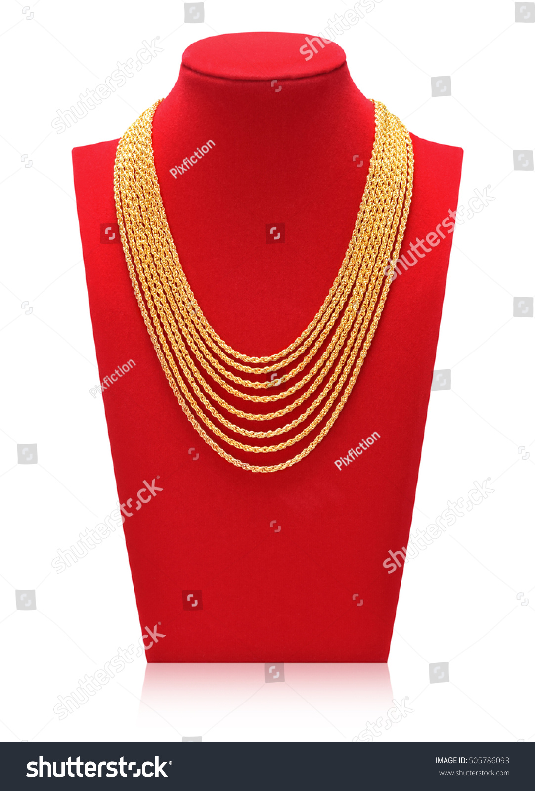 Gold Necklace On Necklace Display Stand Stock Photo (Edit Now) 505786093