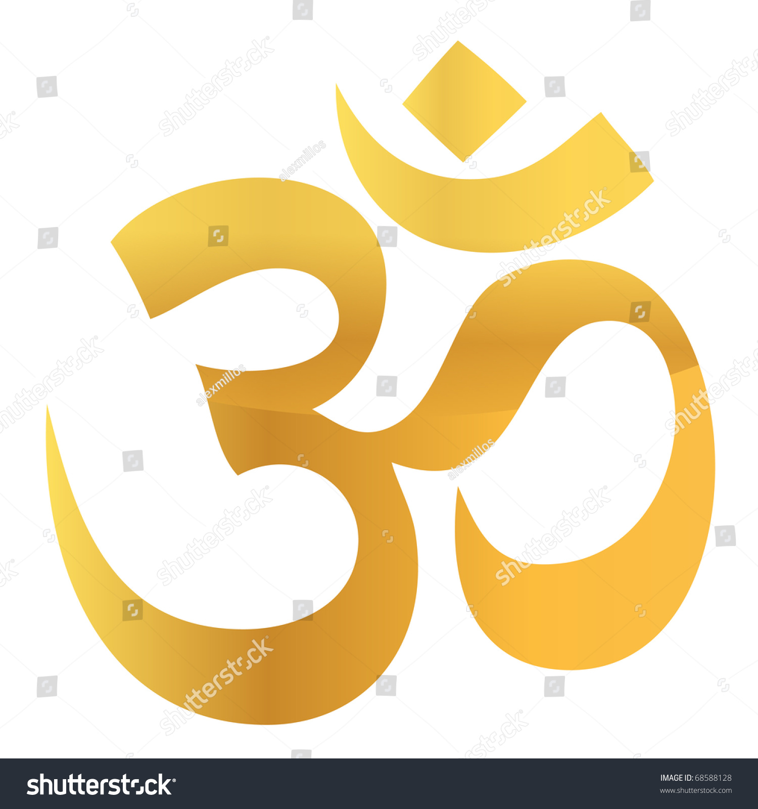 Gold Om Aum Symbol Stock Photo 68588128 : Shutterstock