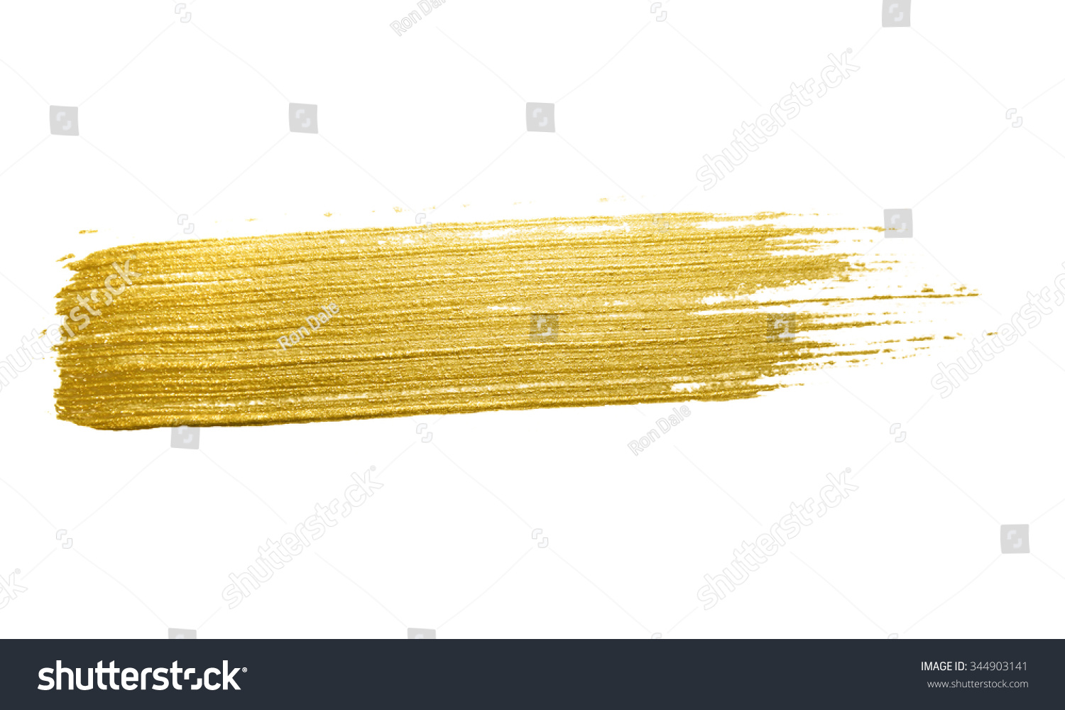 Gold Paint Brush Stroke Abstract Gold Stock Illustration 344903141
