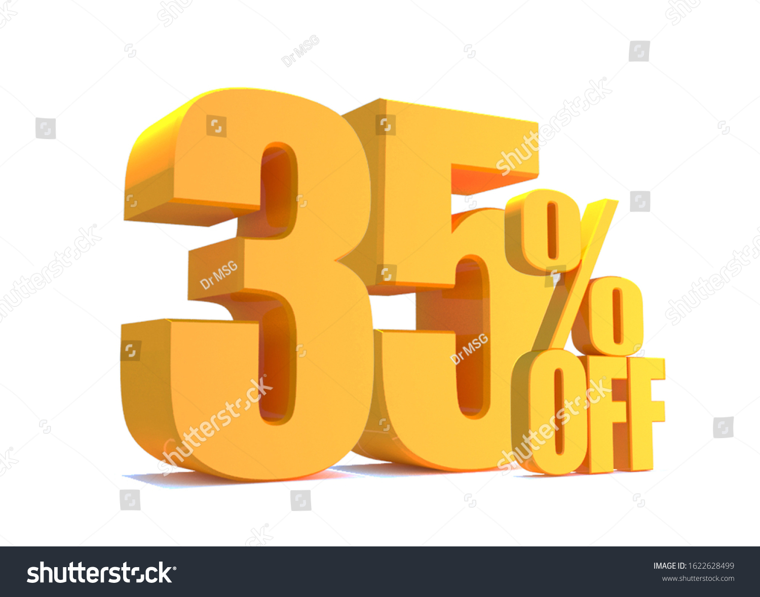 Gold 35 Percent Off 3d Sign Stock Illustration 1622628499 Shutterstock