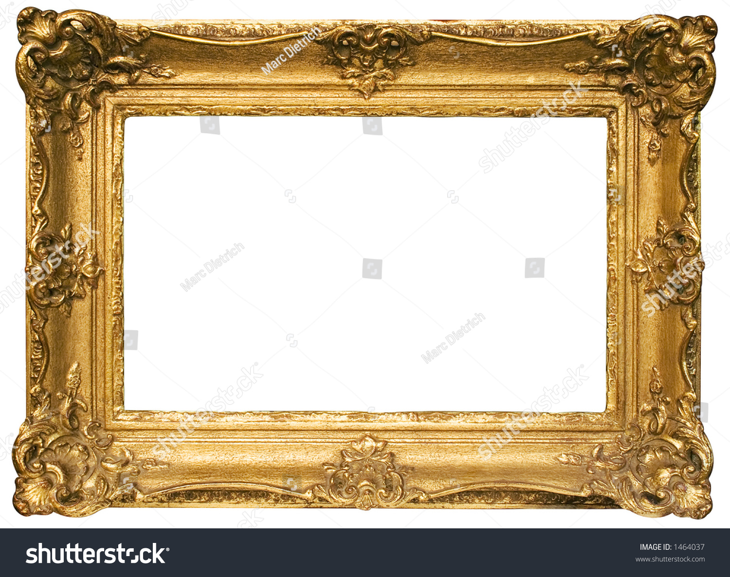 Gold Plated Wooden Picture Frame W/ Path (Wide) Stock Photo 1464037 ...