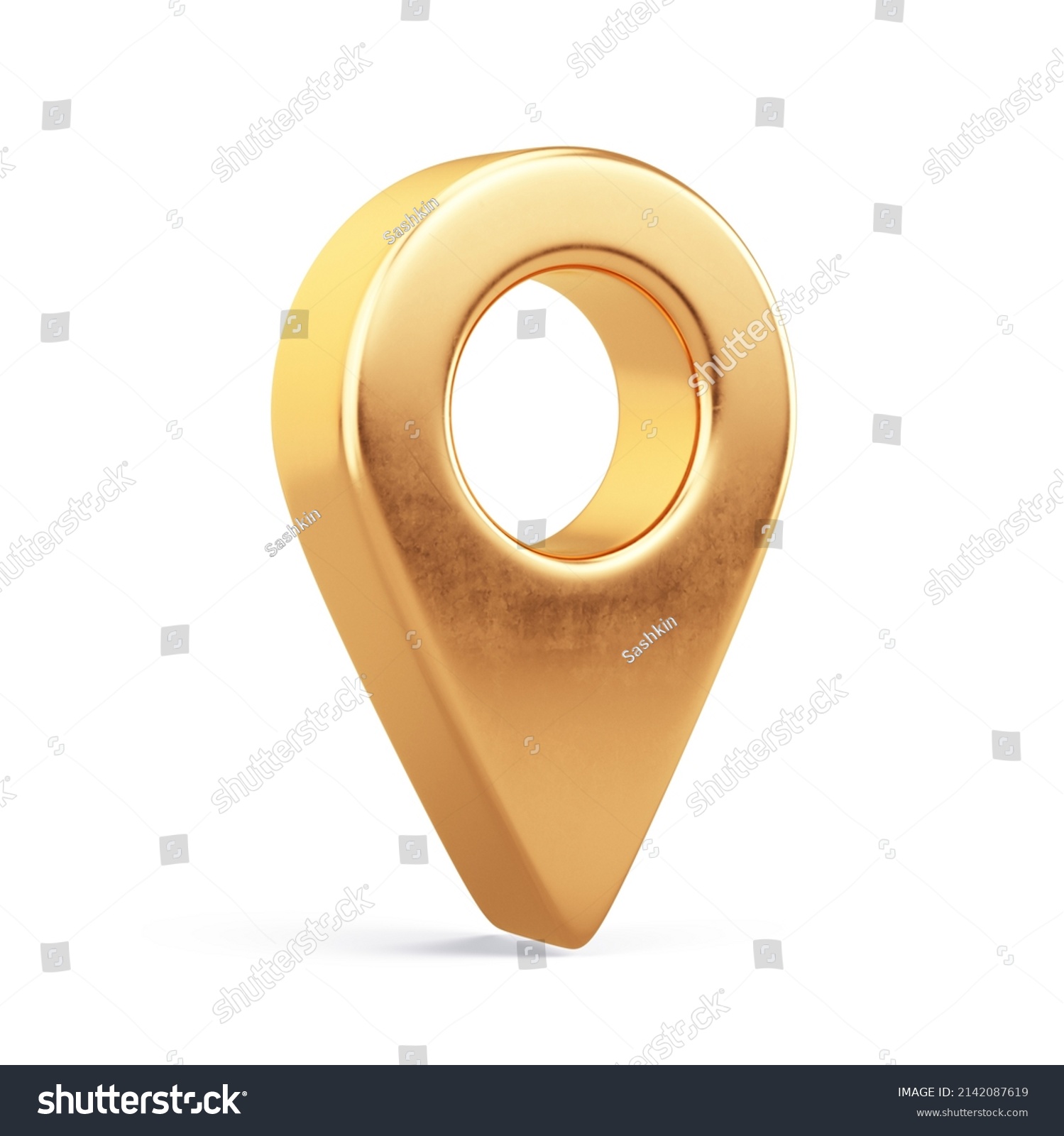 Gold Pointer Icon Location Symbol Gps Stock Illustration 2142087619 ...