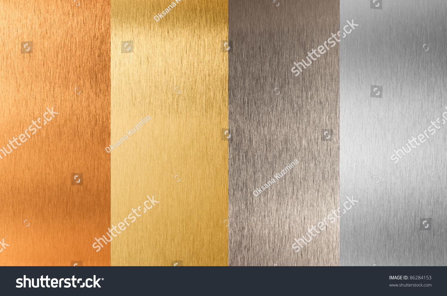 Gold Silver Bronze Nonferrous Metal Set Stock Photo 86284153 - Shutterstock