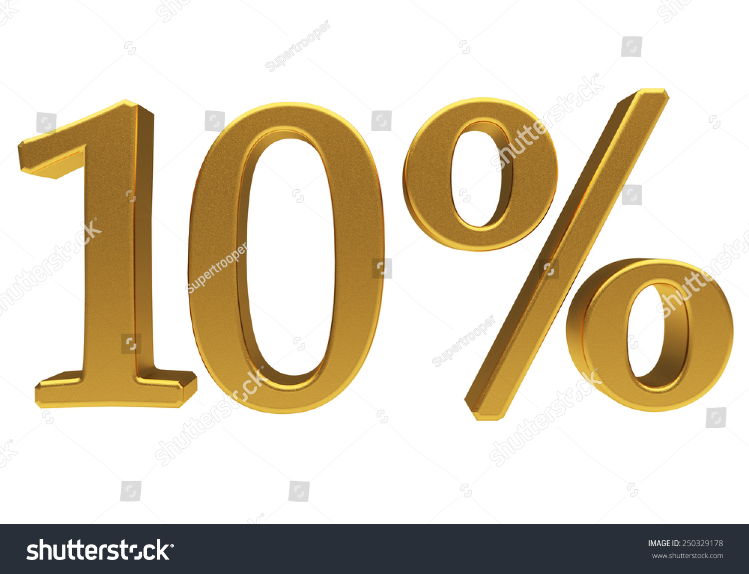 Gold Ten Percent Off. Discount 10. 3d Illustration - 250329178 ...