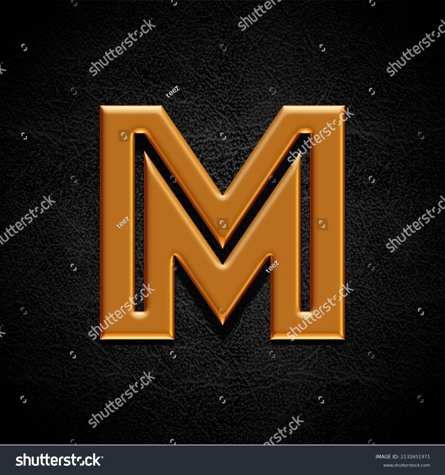 Golden Alphabet Uppercase Font D Render Stock Illustration Shutterstock