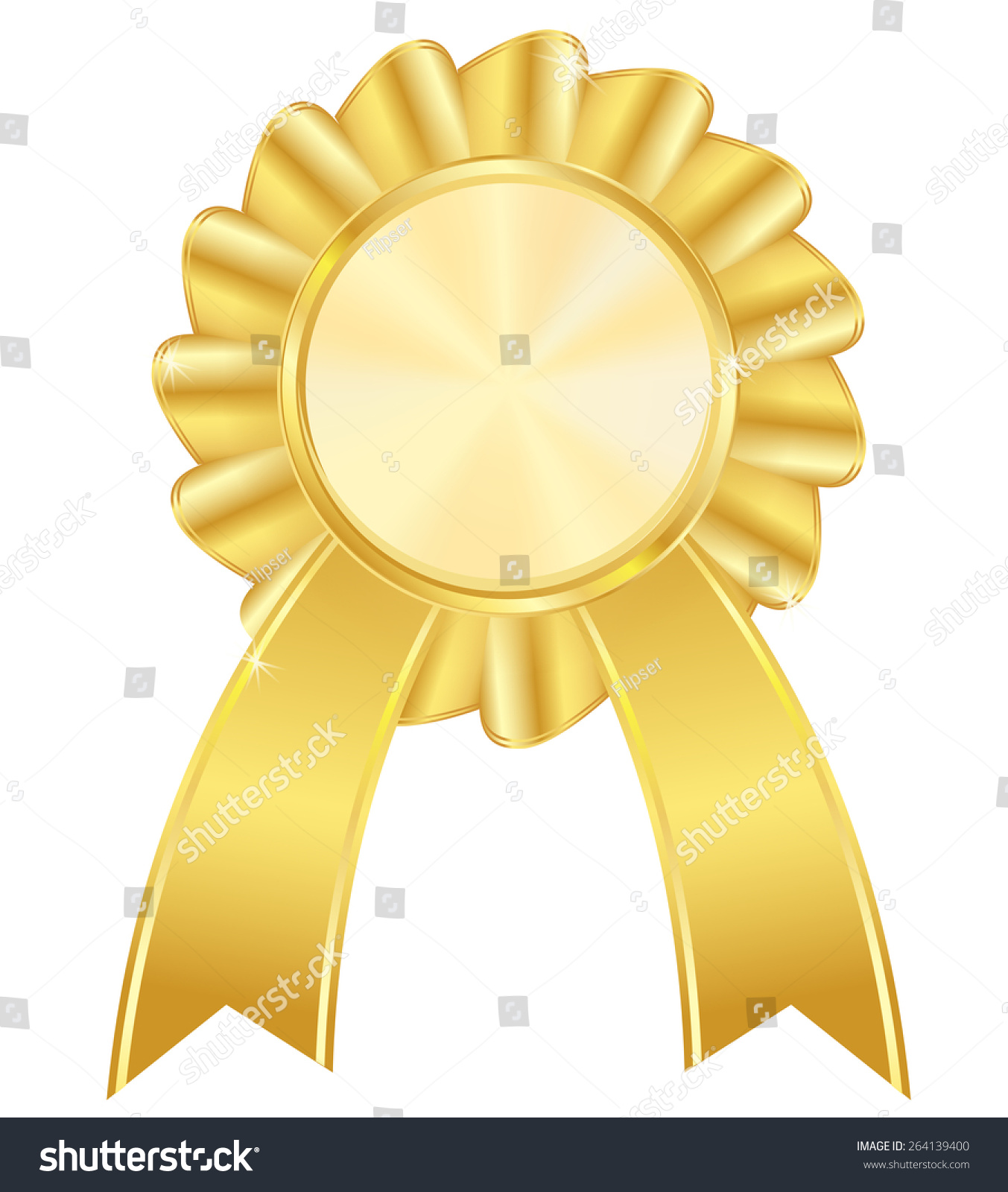 Golden Award Badge Isolated On White Background. Raster Version Stock ...