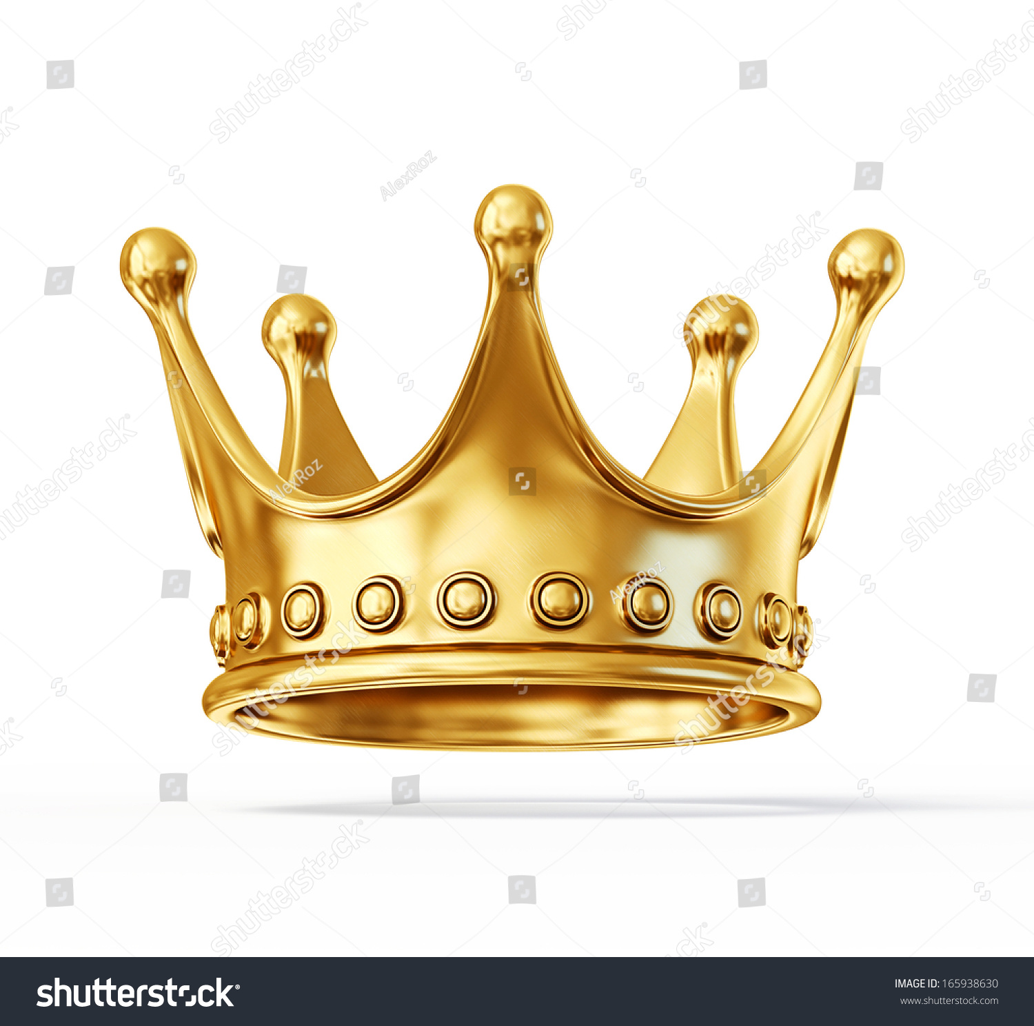 Golden Crown Isolated On A White Background Stock Photo 165938630 ...