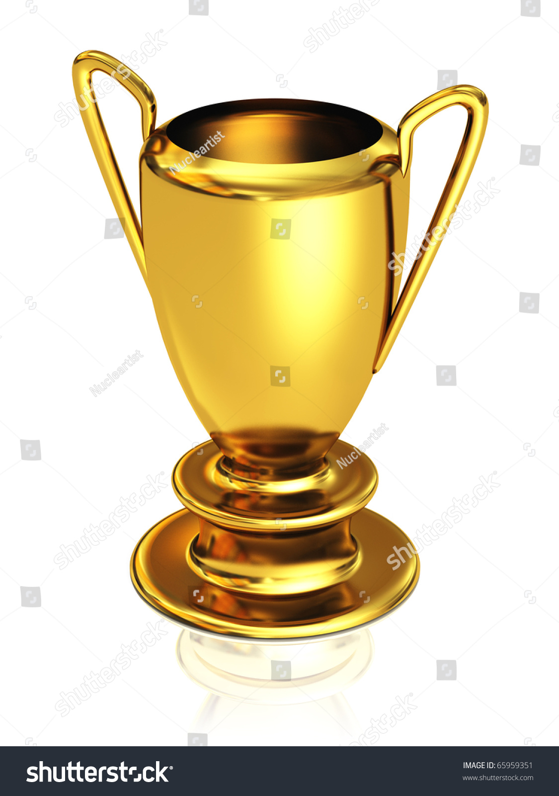 Golden Cup On White 3d Rendering 库存插图 65959351 Shutterstock