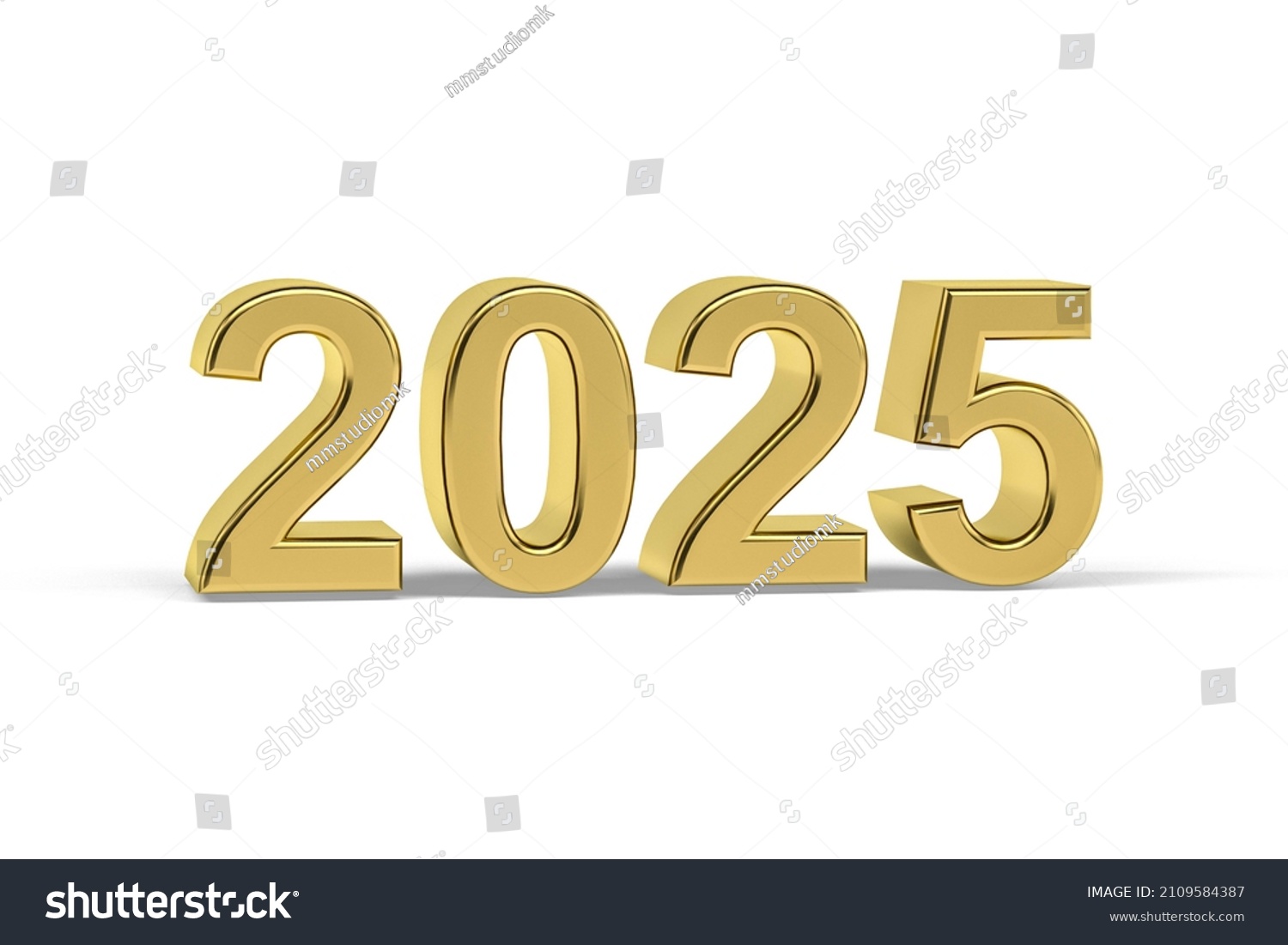 Golden 3d número 2025 Año ilustración de stock 2109584387 Shutterstock