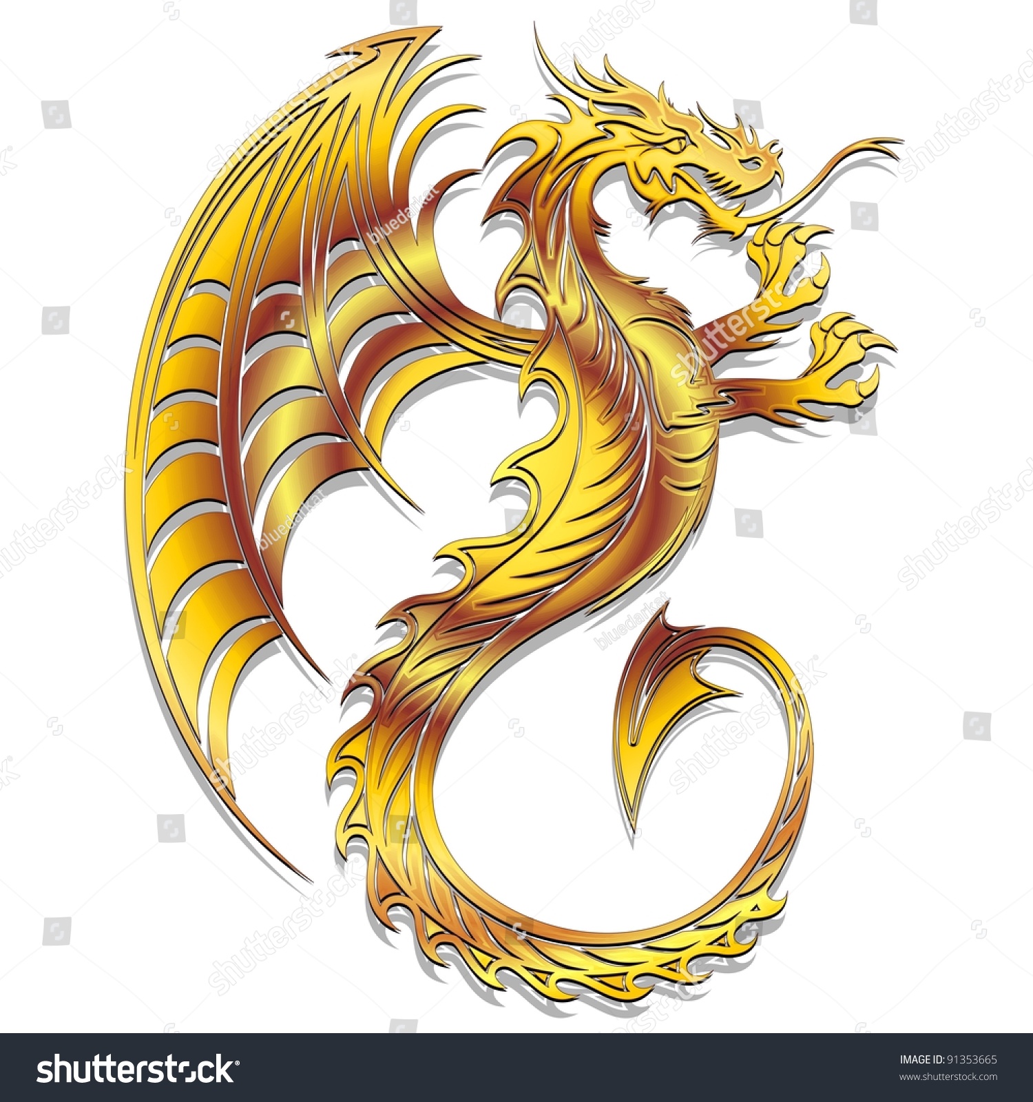 Golden Dragon Symbol 2012 Stock Illustration 91353665 ...