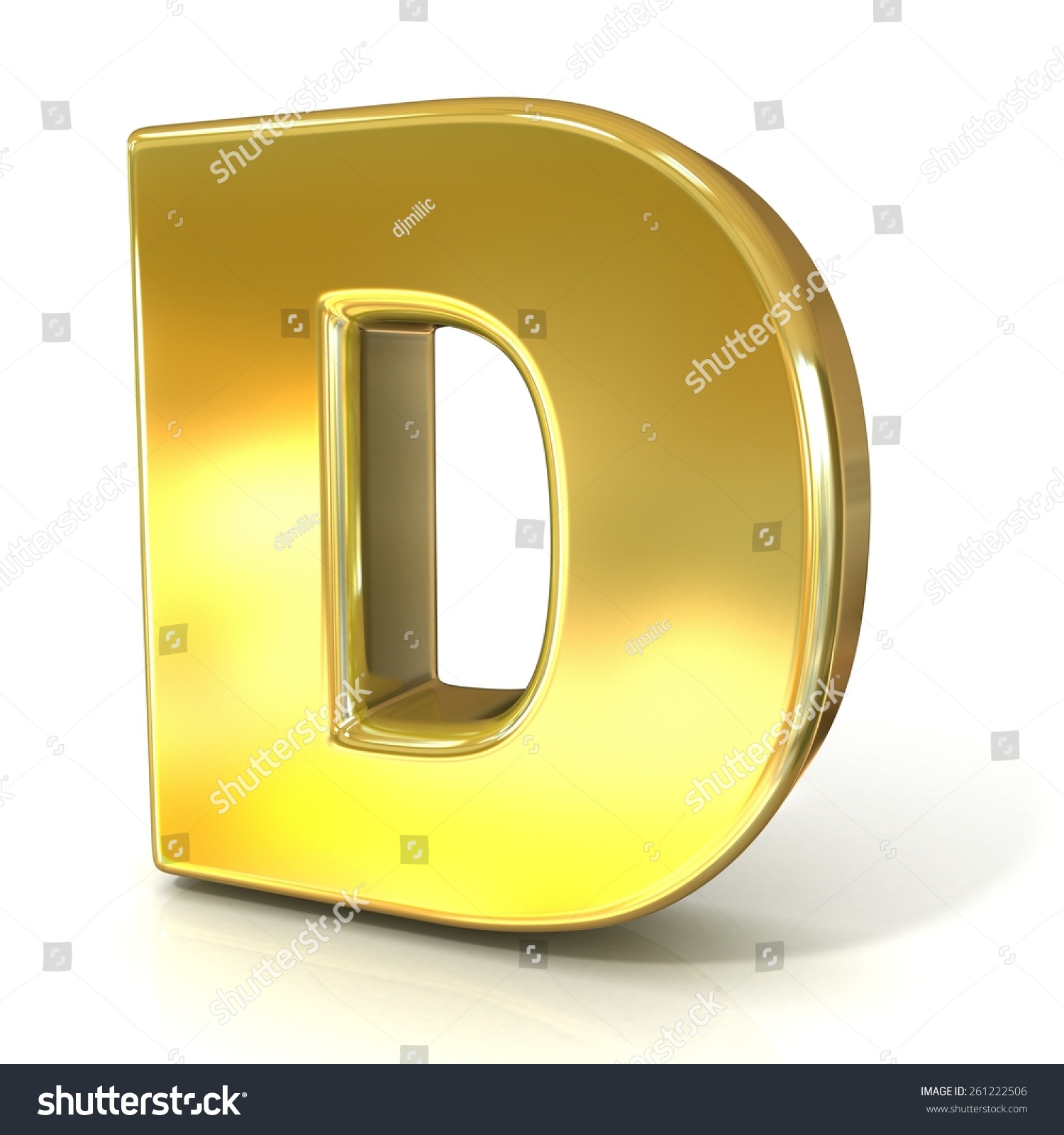 Golden Font Collection Letter D 3d Stock Illustration 261222506 ...