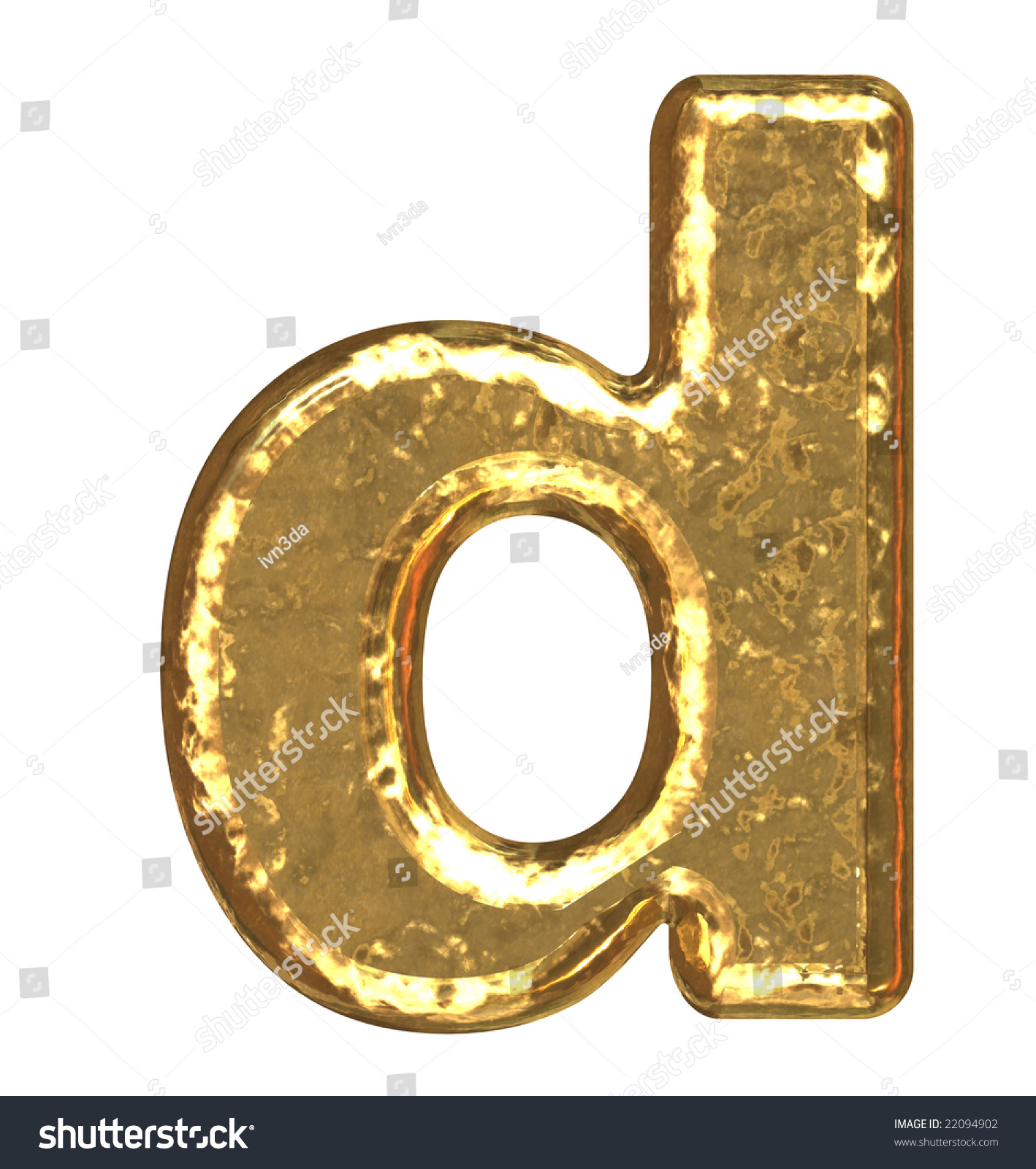 Golden Font Letter Dlower Case Stock Illustration 22094902 - Shutterstock