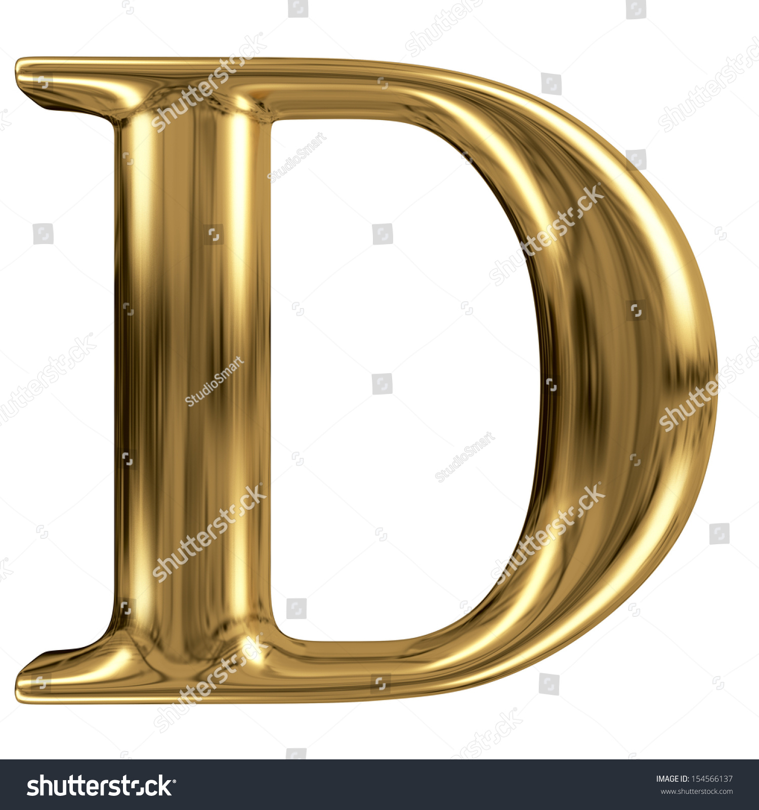 Golden Font Type Letter D Uppercase Stock Illustration 154566137 ...