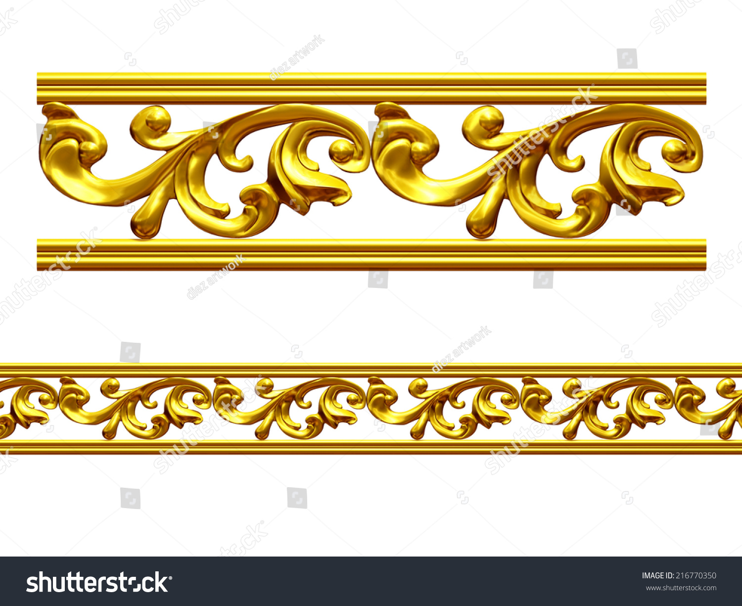 Baroque frame 972 oro without glass and rear wall gold ornamented