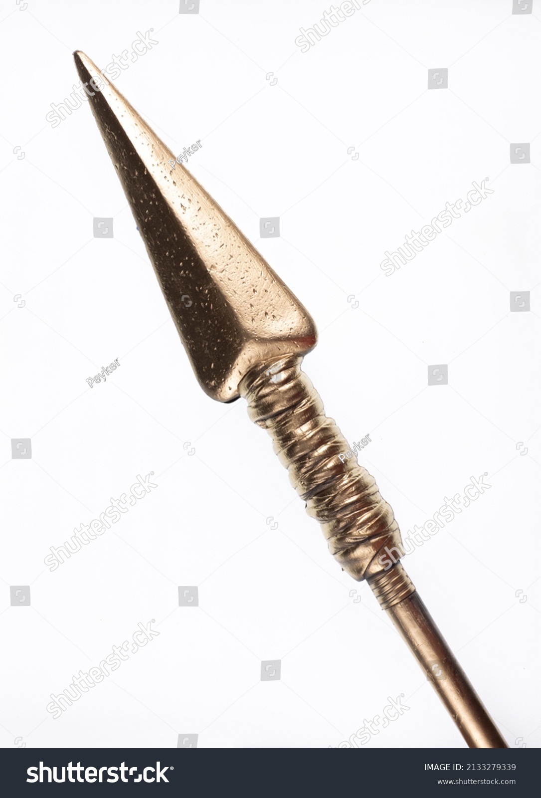 Golden Gladiator Spear Isolated On White Stock Photo 2133279339 ...