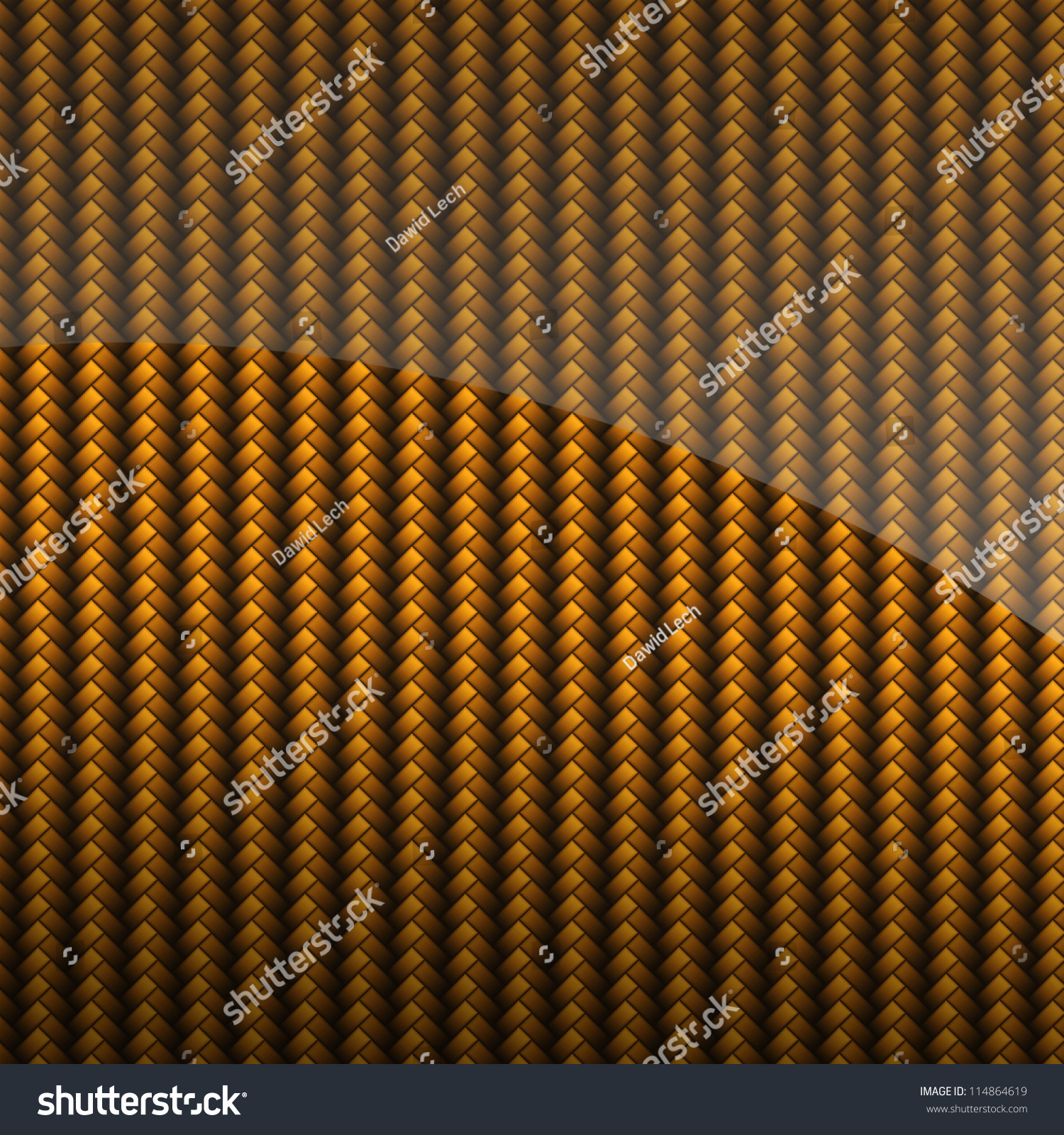 Golden Glossy Carbon Fiber Background Texture Stock Illustration