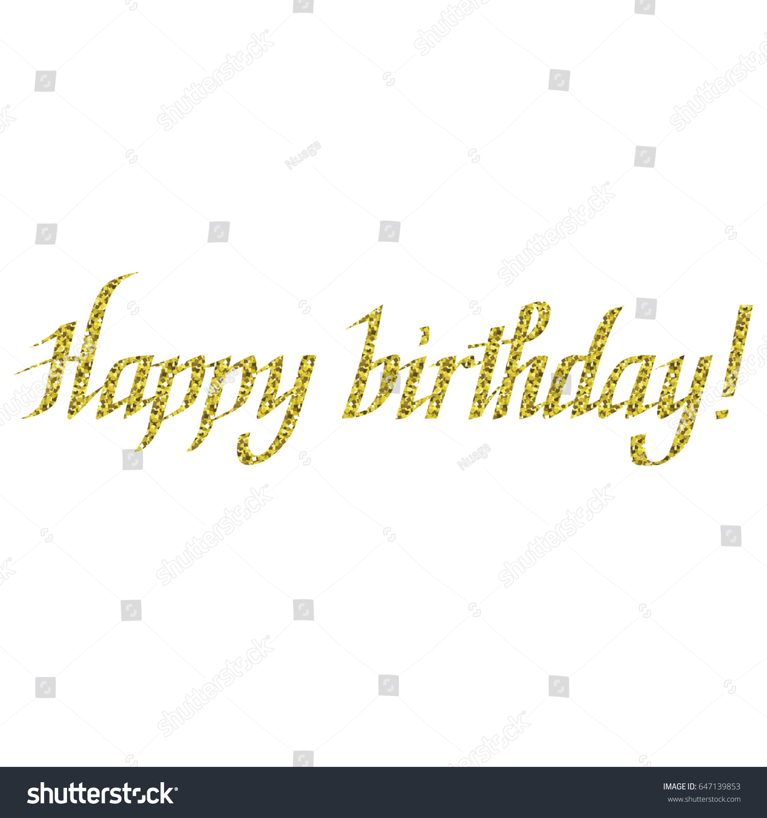 Golden Greeting Card Template Happy Birthday Stock Illustration ...