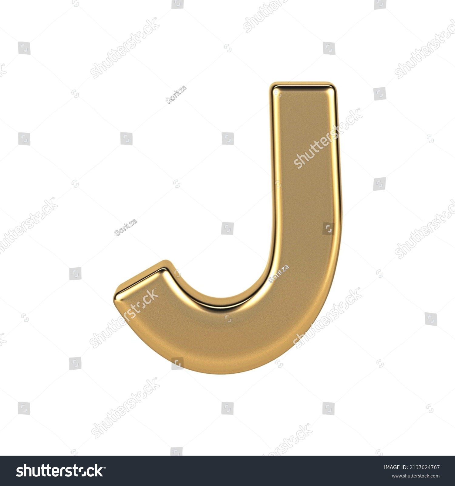 Golden Letter J Shiny Golden Alphabet Stock Illustration 2137024767 ...