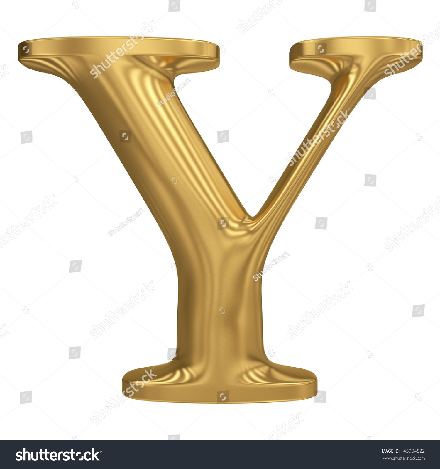 Golden Letter Y. Gold Solid Alphabet, High Quality 3d Render Stock ...