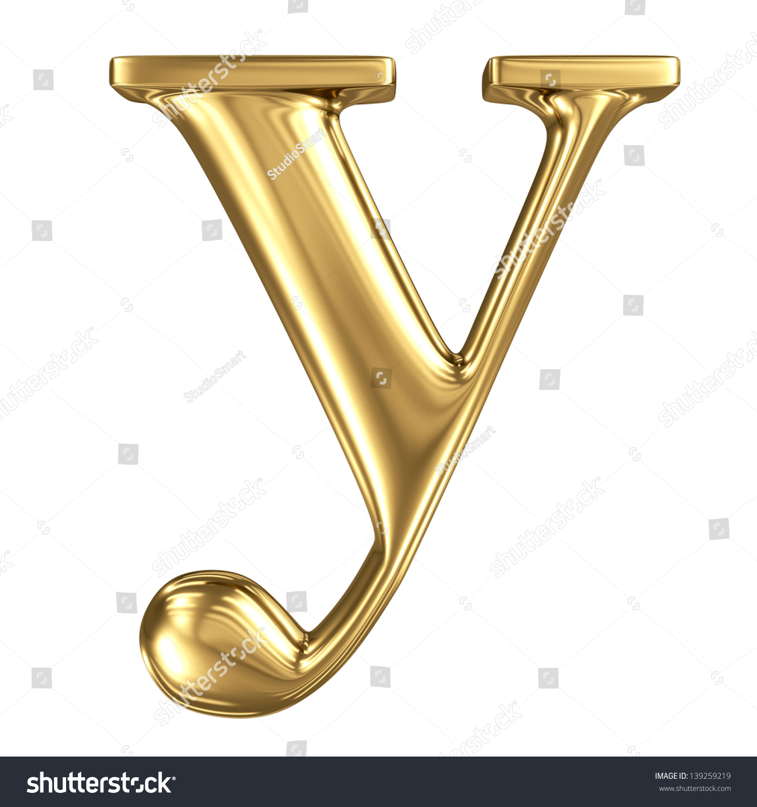 Golden Letter Y Lowercase High Quality Stock Illustration 139259219 ...