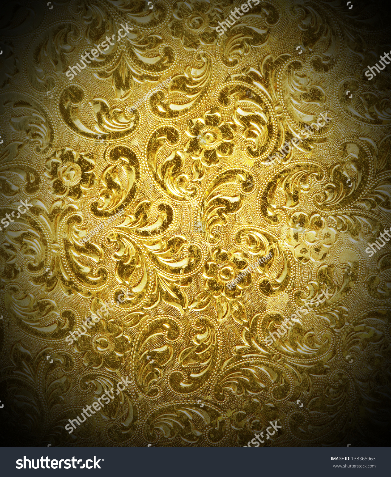 Golden Metal Background Used As Background. Stock Photo 138365963 ...