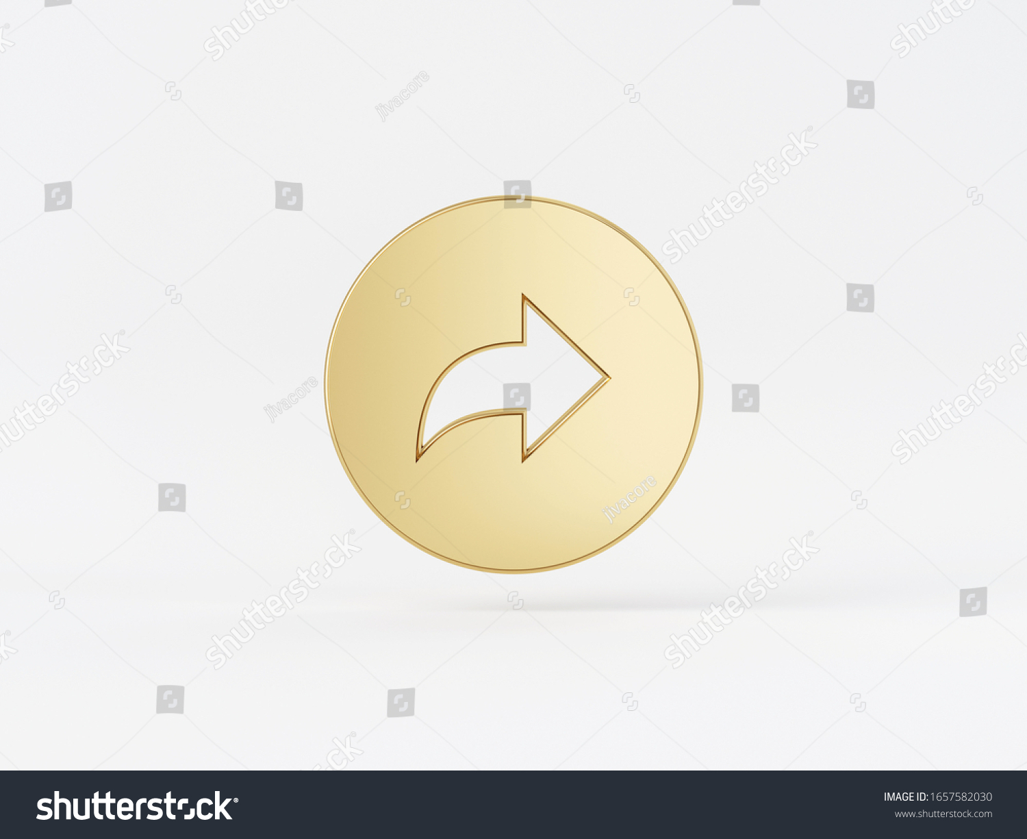 Golden Metal 3d Icon Object Isolated Stock Illustration 1657582030