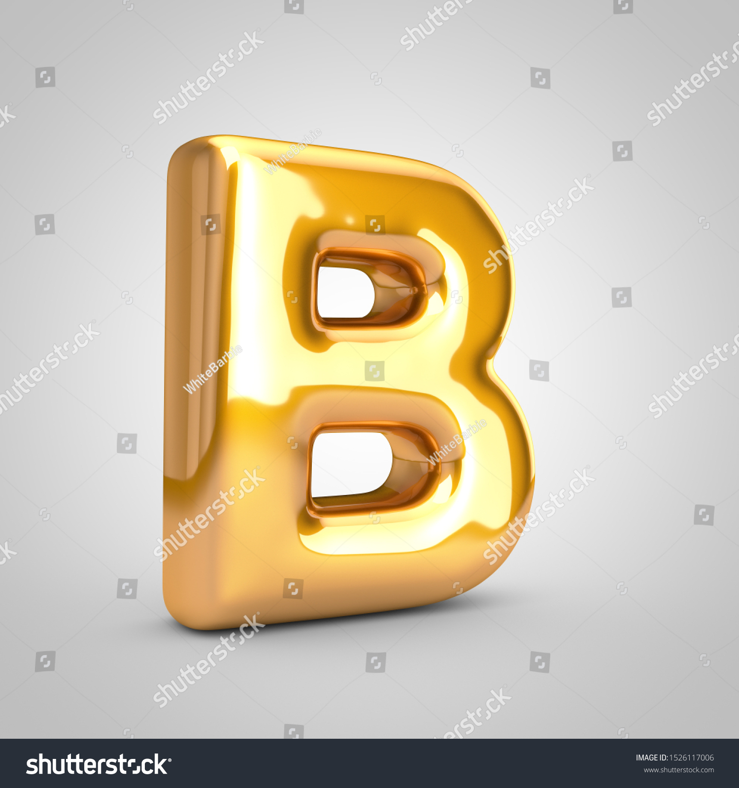 Golden Metallic Balloon Letter B Uppercase Stock Illustration ...