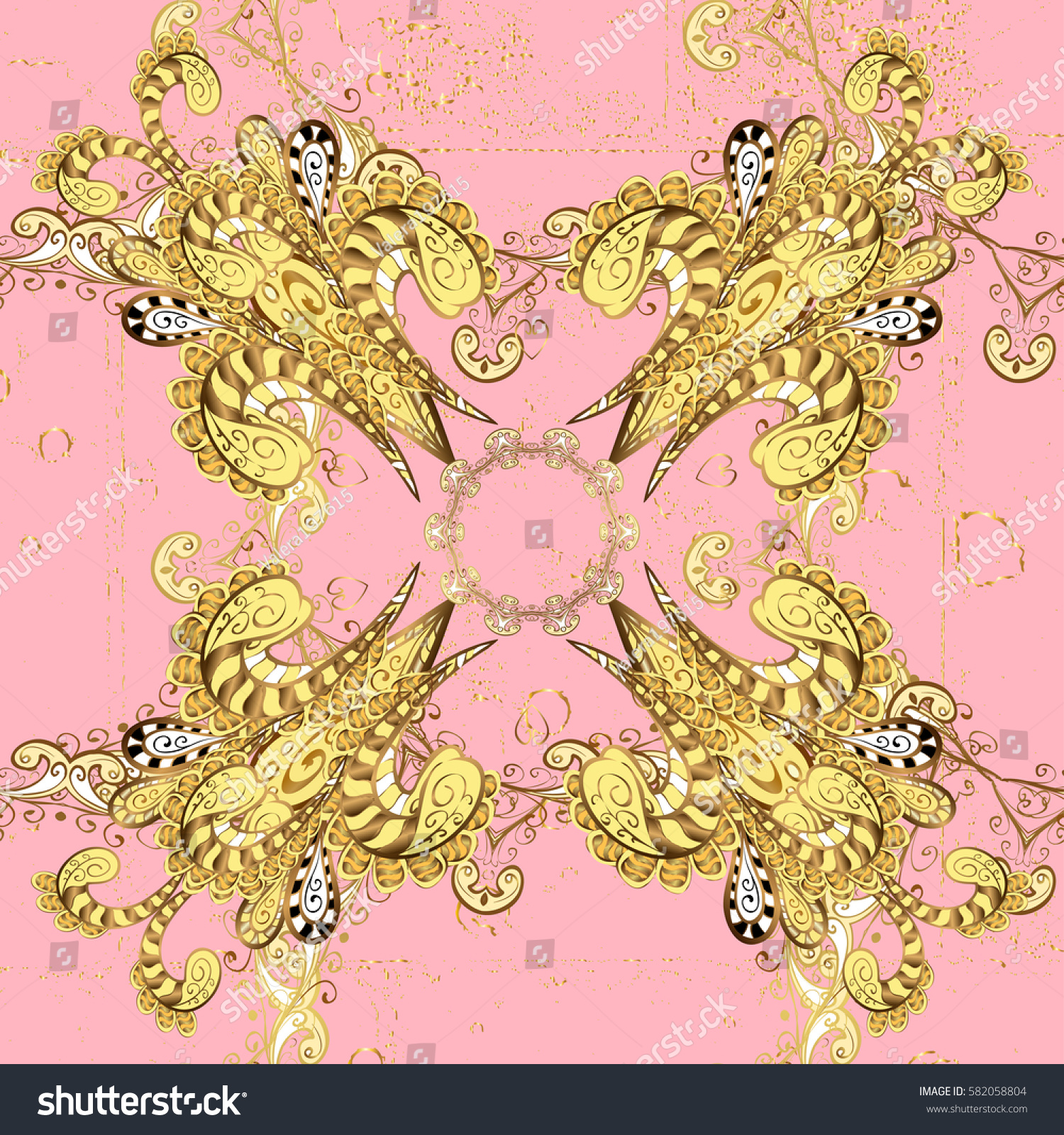 Golden Pattern Backdrop Fabric Gold Wallpaper Stock Illustration 582058804 5448