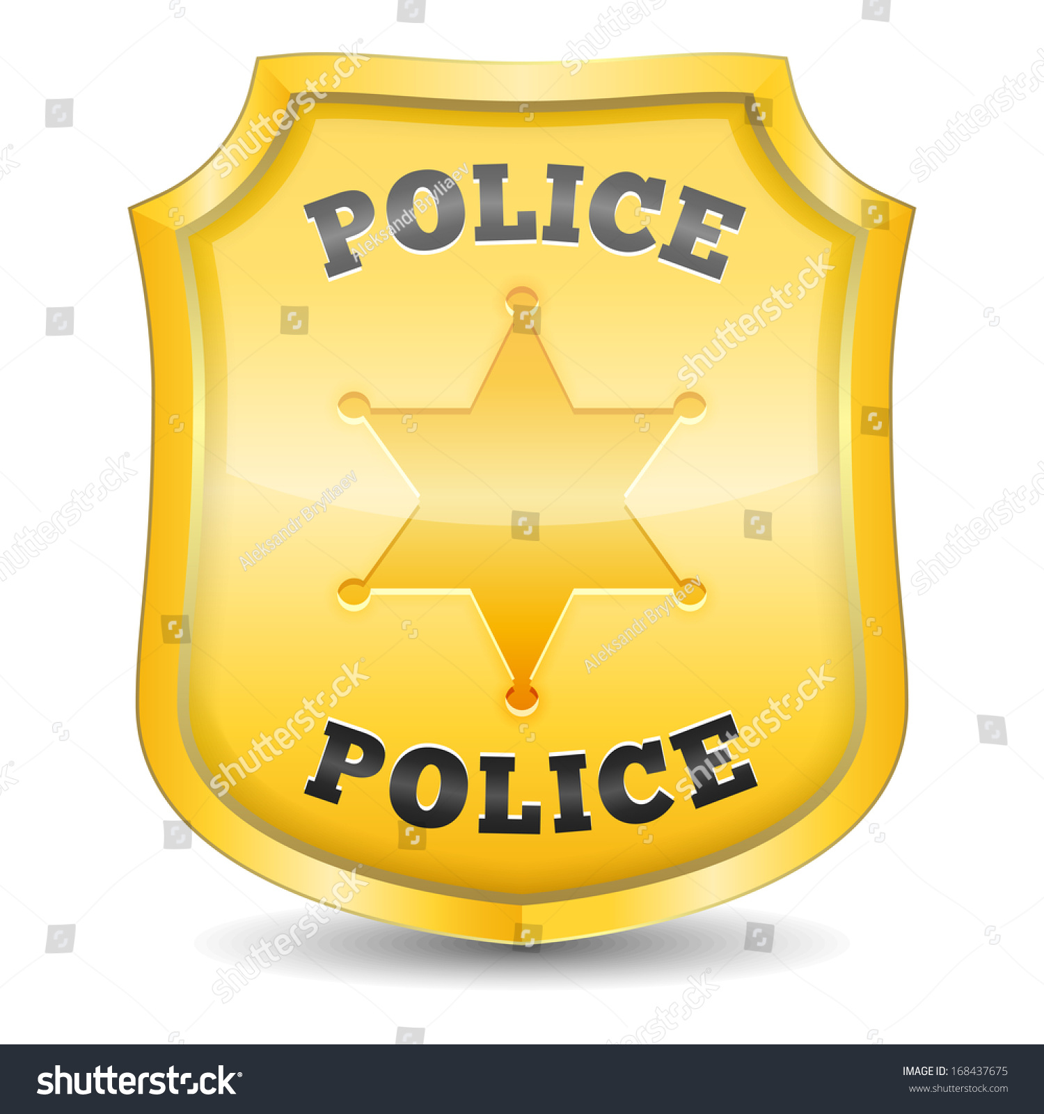 Golden Police Badge Stock Illustration 168437675