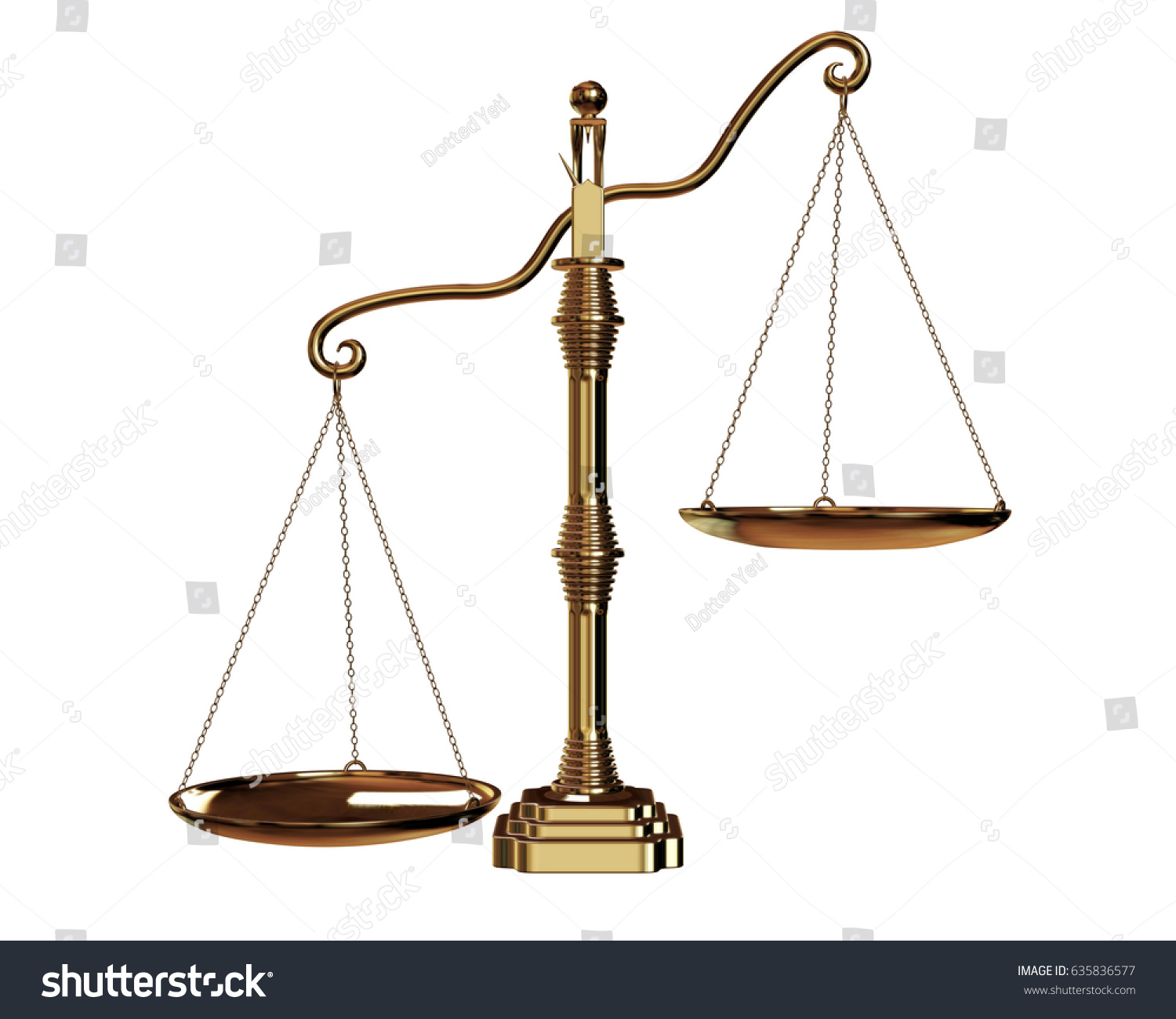 Golden Scale Isolated On White Background Stock Illustration 635836577