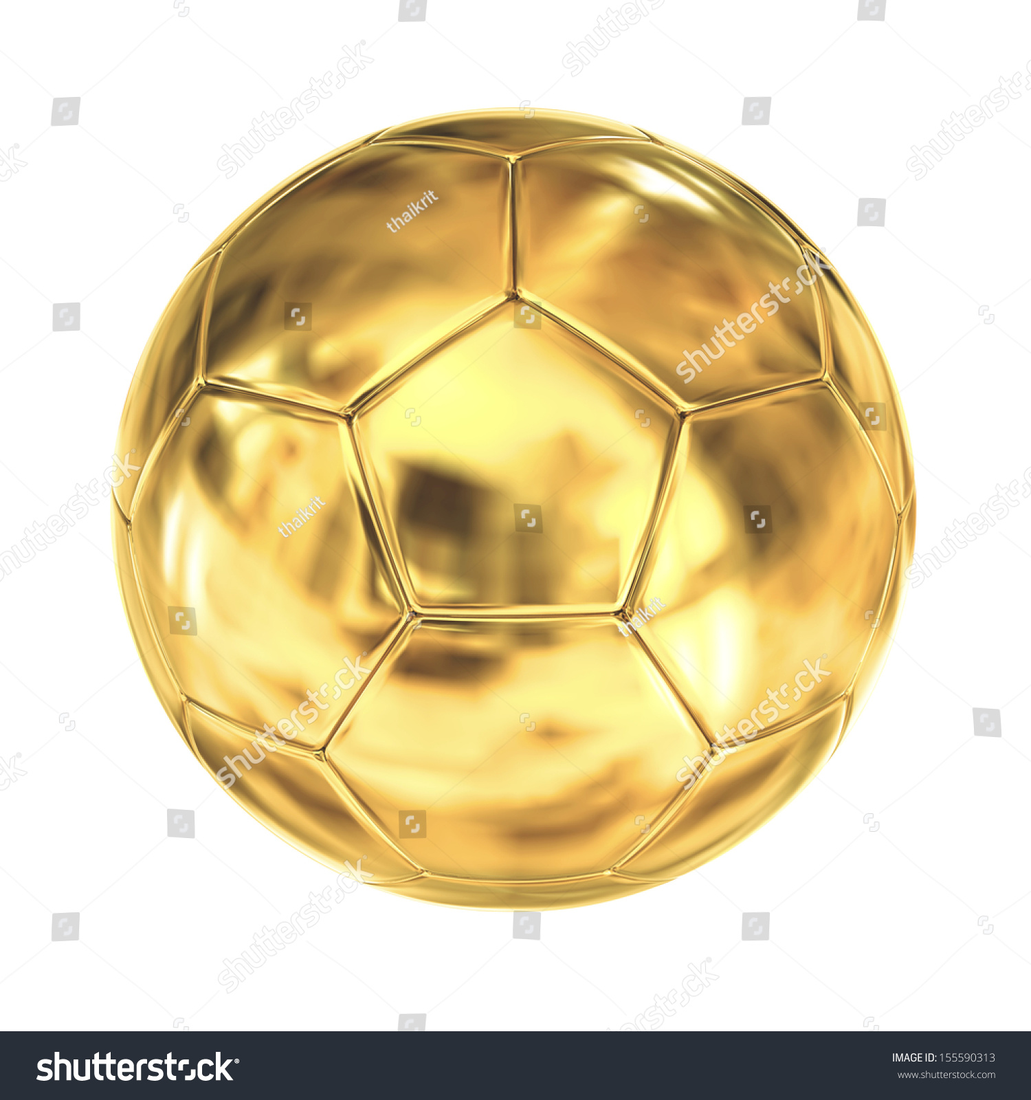 Golden Soccer Ball Isolated On White Stock Illustration 155590313 ...