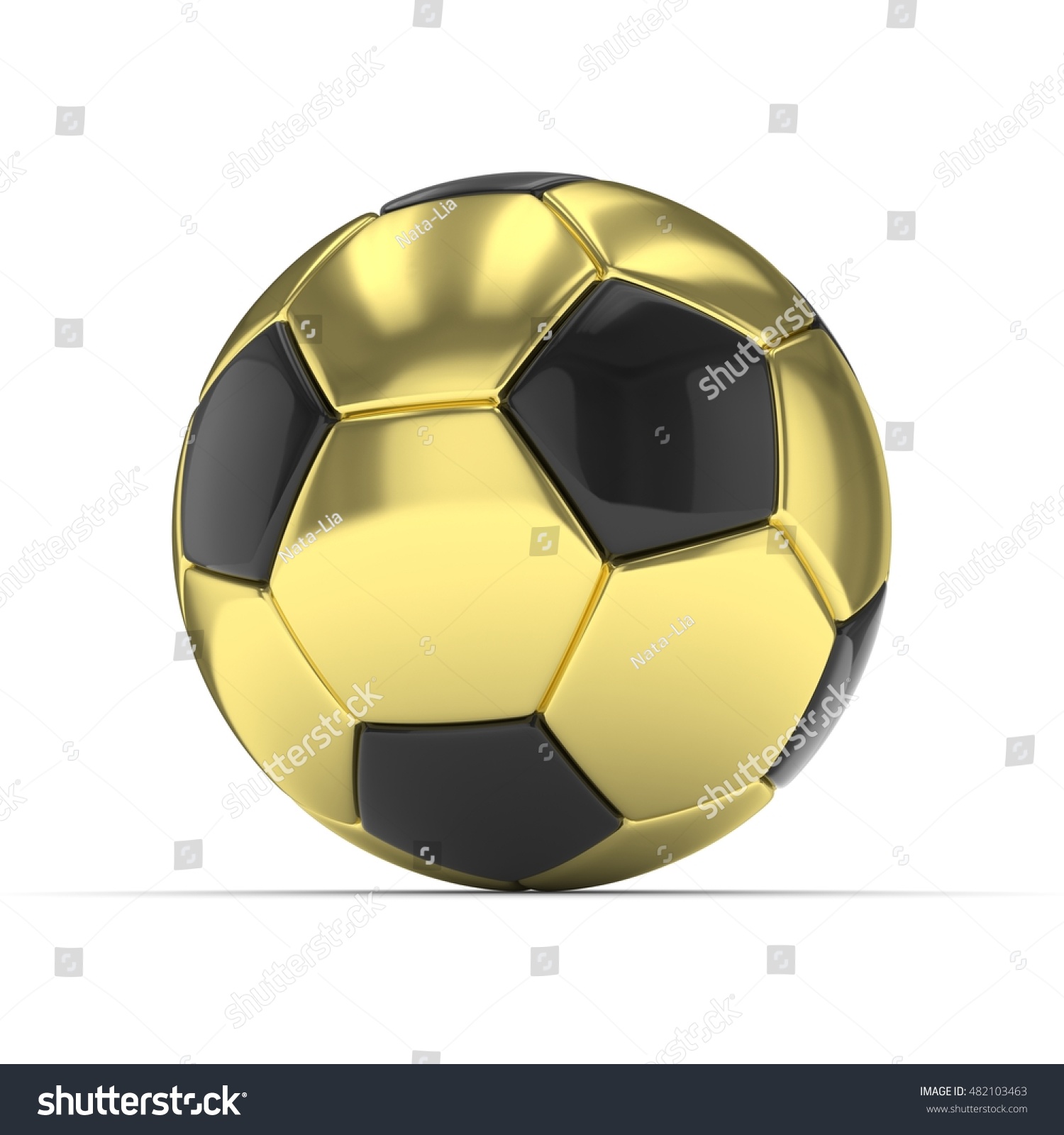 Golden Soccer Ball On White Background Stock Illustration 482103463 ...