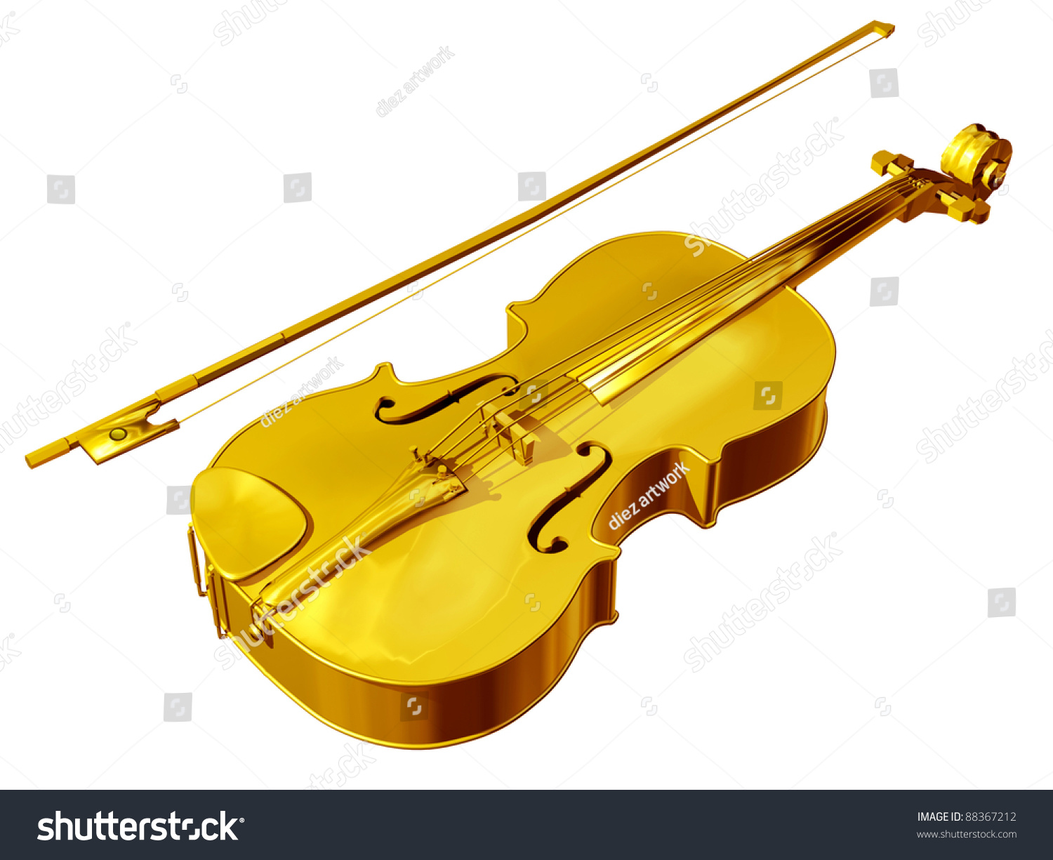 Golden Violin Bow Symbol High Quality: ilustración de stock 88367212 ...