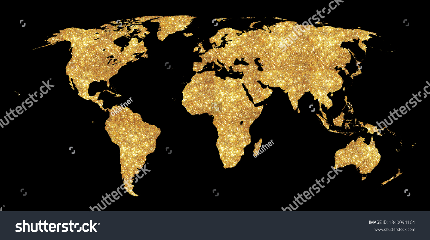 Golden World Map Concept Illustration Gold Stock Illustration 1340094164