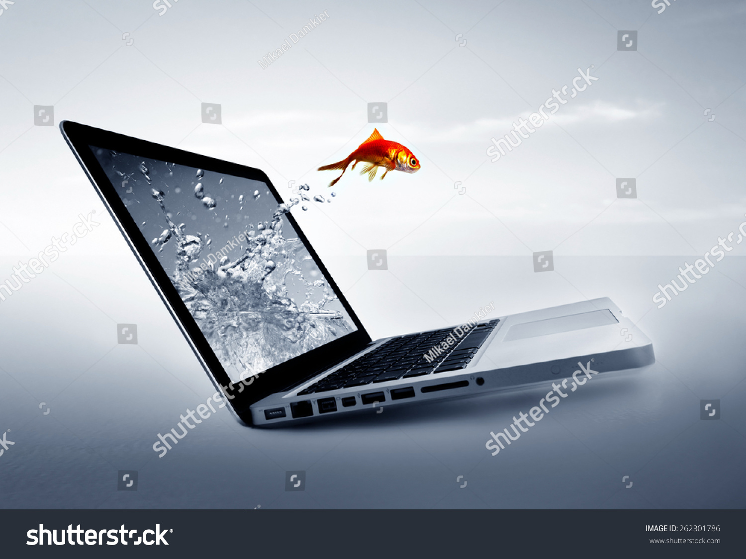 Computer_flying_goldfish_out Images, Stock Photos & Vectors | Shutterstock