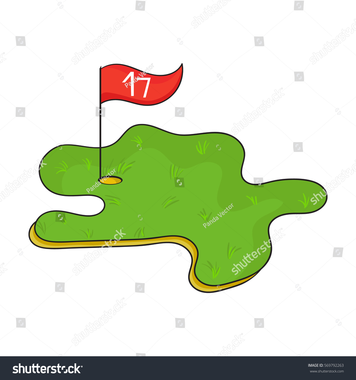 Golf Course Icon Cartoon Style Isolated Stock Illustration 569792263