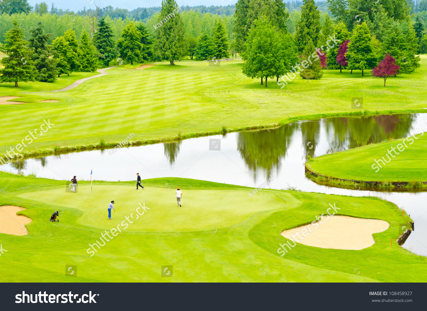 Golf Course Green Pond Stock Photo 108458927 Shutterstock